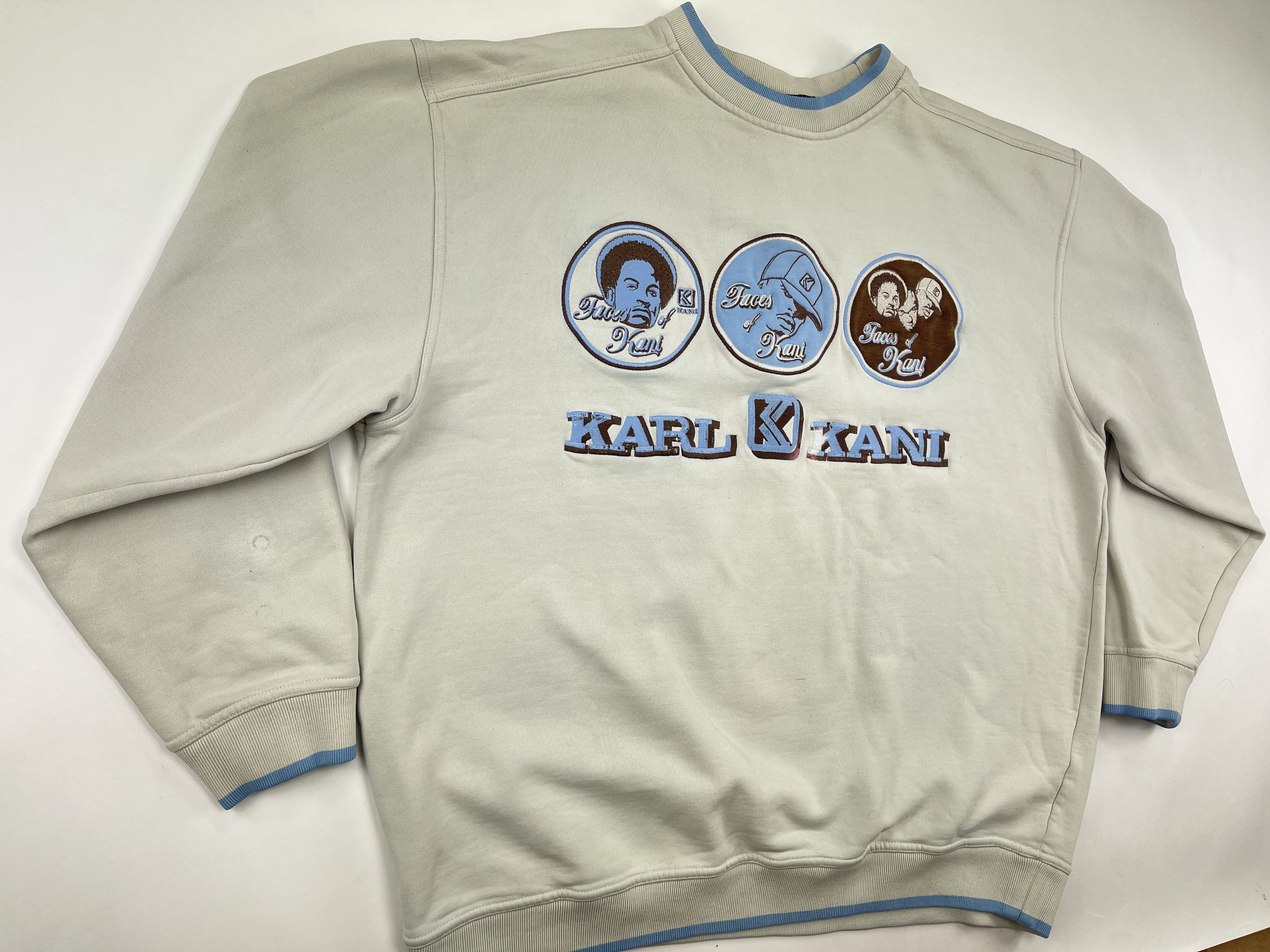 Karl Kani KARL KANI sweatshirt, beige, vintage Kani Faces, 90s size XL Size US XL / EU 56 / 4 - 8 Thumbnail