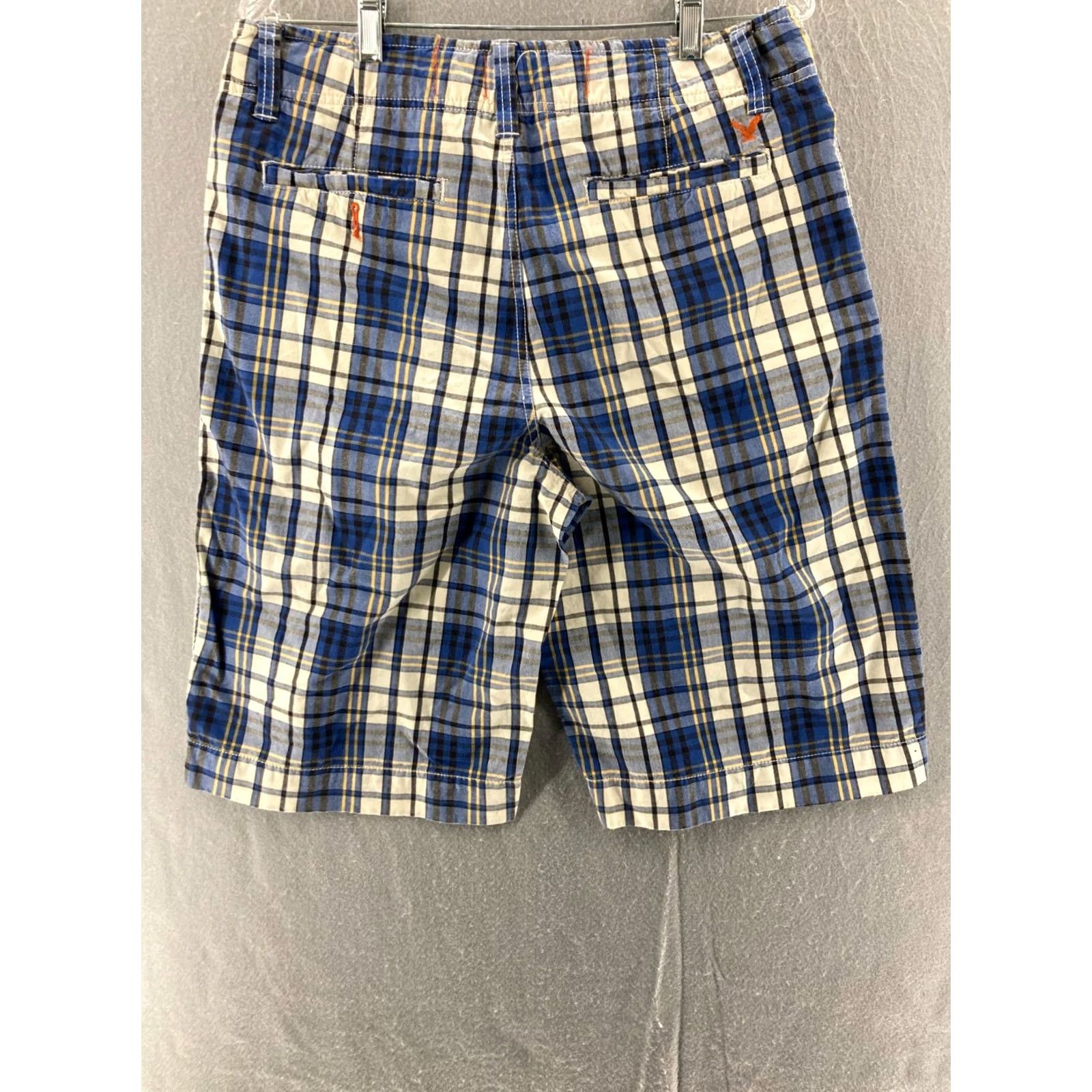 American Eagle Outfitters American Eagle Outfitters Shorts Mens 32 Navy Blue White Plaid Chino Longer Size US 32 / EU 48 - 6 Thumbnail