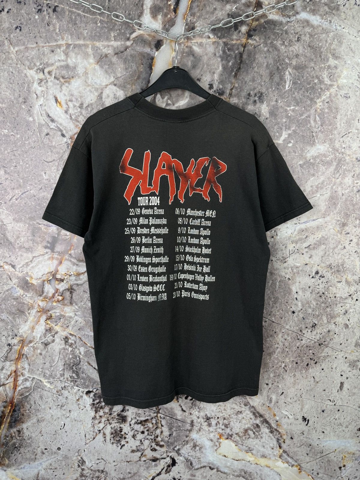 Band Tees Men’s Slayer T-Shirt Tour 2004 Rock Band Size Large Size US L / EU 52-54 / 3 - 11 Thumbnail