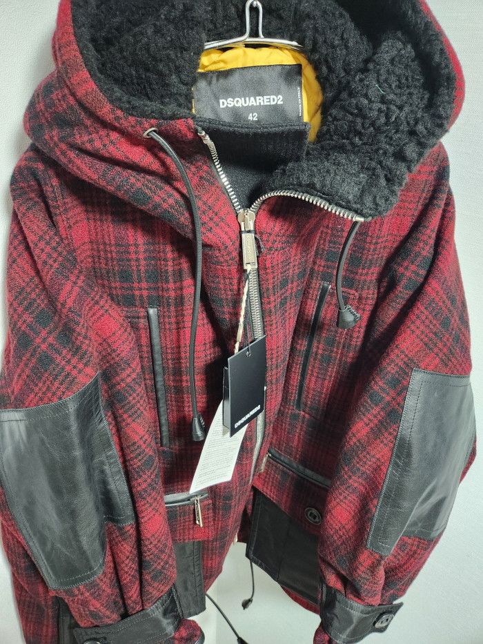 Dsquared2 Dsquared2 red check oversized parka coat Size M / US 6-8 / IT 42-44 - 3 Thumbnail