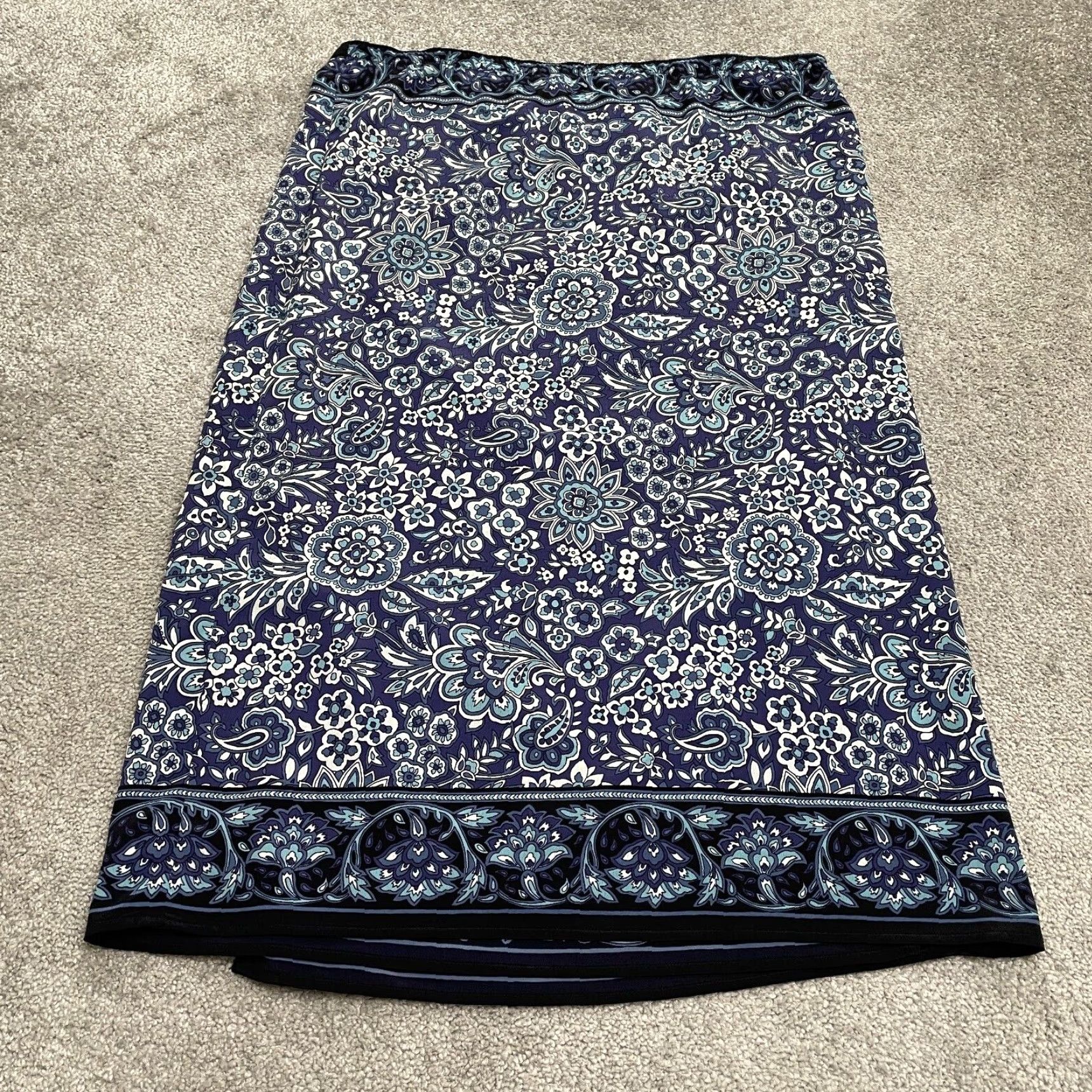Vintage Sag Harbor Maxi Long Skirt Womens 14 Multi Paisley Floral Casual Summer 38x32 Size 36" / US 14 / IT 50 - 2 Thumbnail