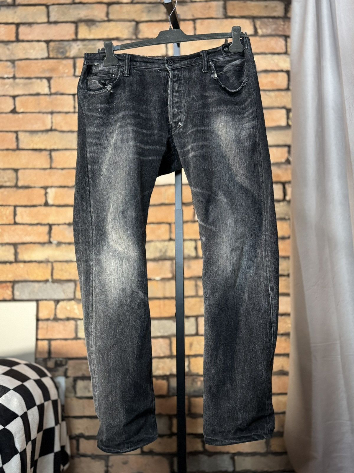 Prps $476 OG PRPS JAPAN BLACK GREY WASH JEANS DENIM RELAX FIT Size US 36 / EU 52 - 1 Thumbnail