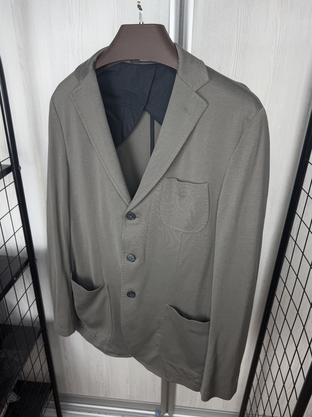 Paoloni Paoloni grey cotton unlined lightweight blazer Size 42R - 6 Thumbnail