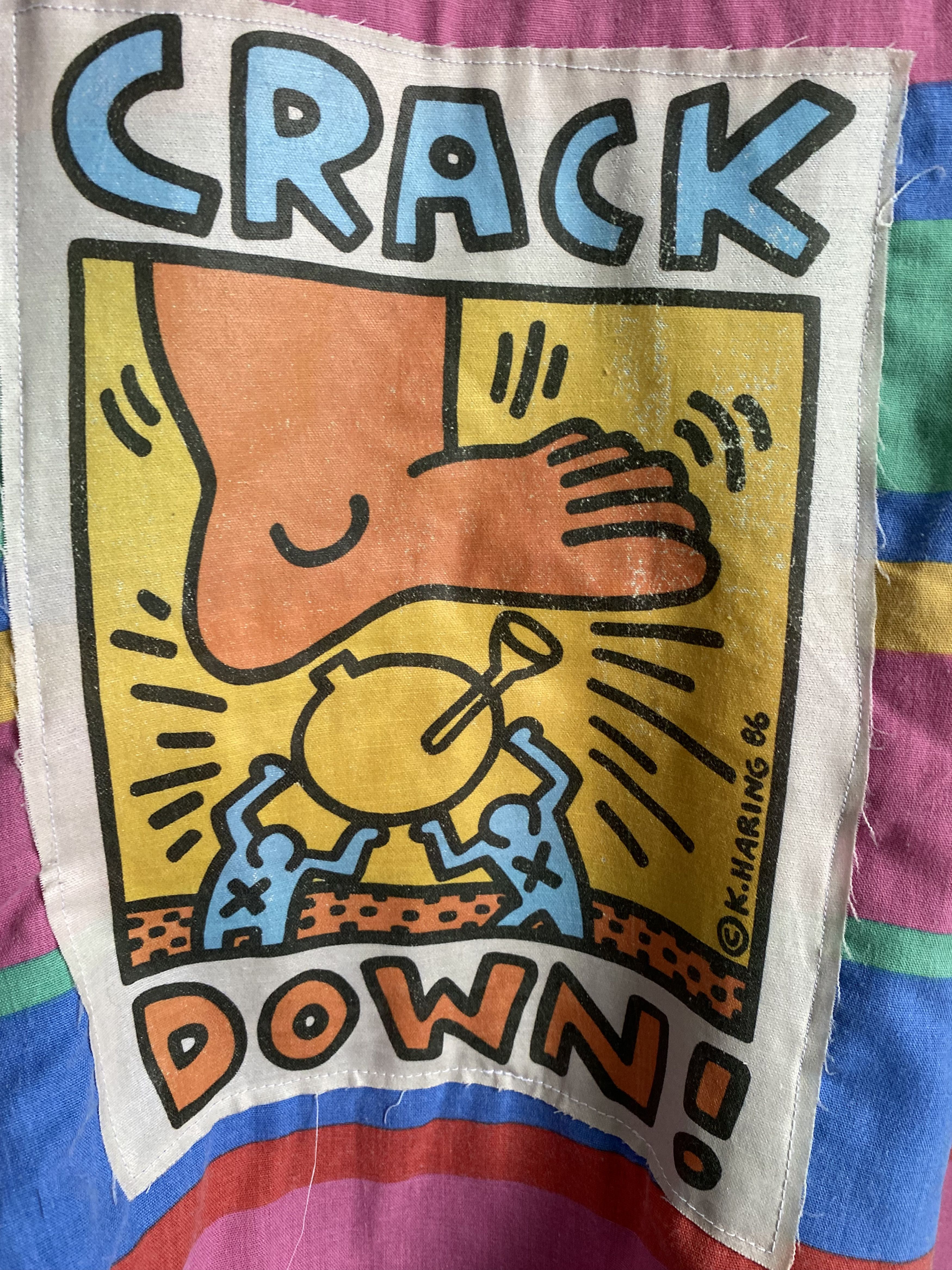 Arts & Science × Keith Haring × Vintage Vintage 80s Keith Haring Crack Down sweatshirt Size US XL / EU 56 / 4 - 2 Thumbnail