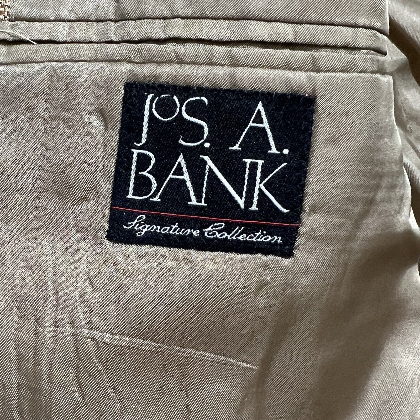 Jos. A. Bank Jos. A. Bank Silk Suit Jacket Light Tan Brown Sport Coat Size 44R - 7 Thumbnail