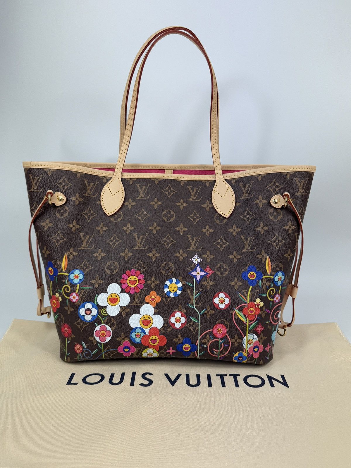 Louis Vuitton × Takashi Murakami MONOGRAM FLOWER PRINT MM NEVERFULL BAG M13271 Size ONE SIZE - 4 Thumbnail