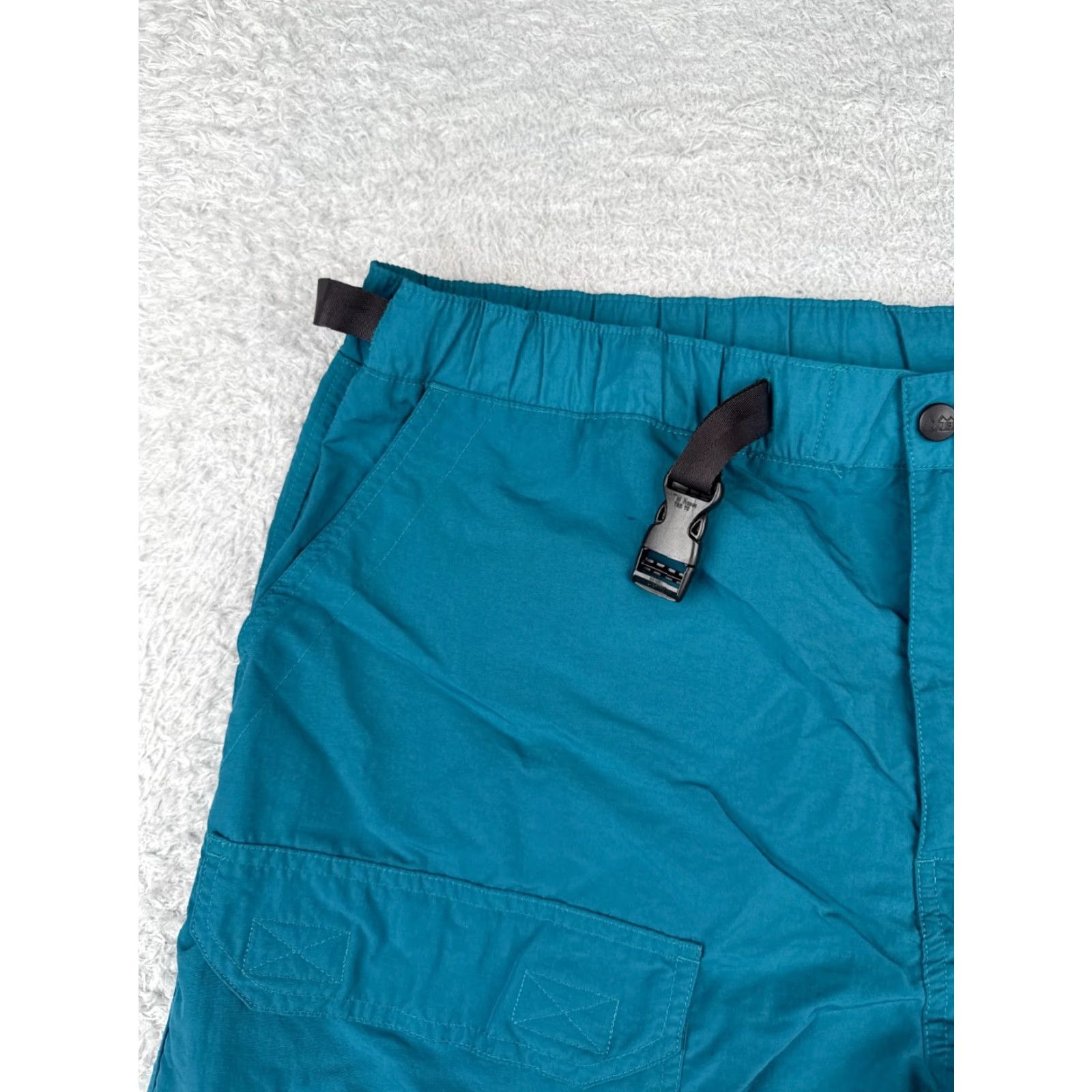Vintage REI Men Shorts Cargo Belted 40x7 Blue Nylon Cotton 100% Hiking Camping Casual Travel Regular Inseam 7 in Pockets Logo Size US 33 - 4 Thumbnail