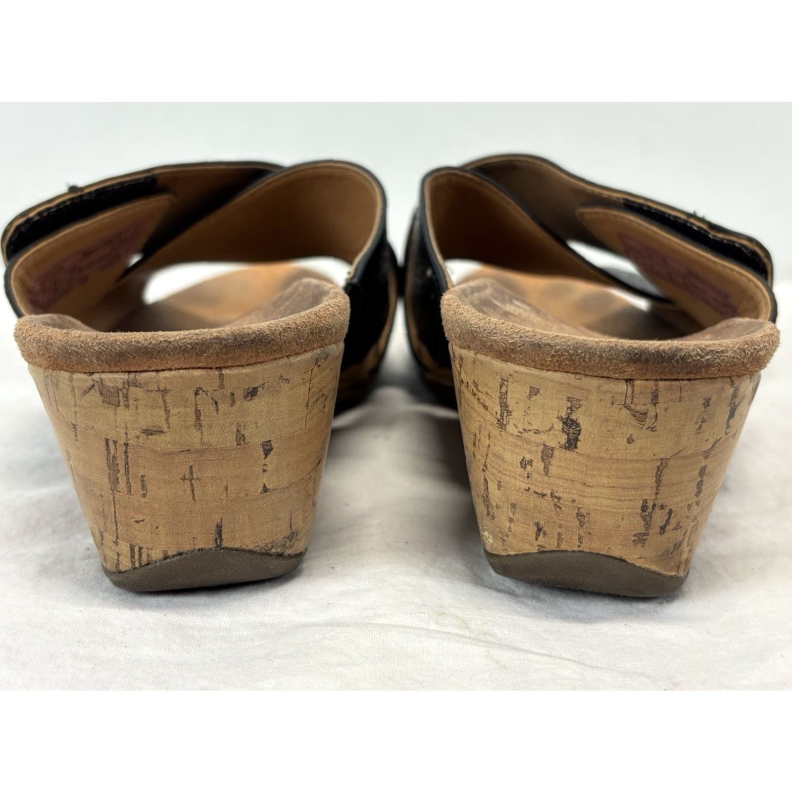 Vionic Vionic Sandal Women Size 7 M Black Leather Cork Wedge Slide Size US 7 / IT 37 - 4 Thumbnail