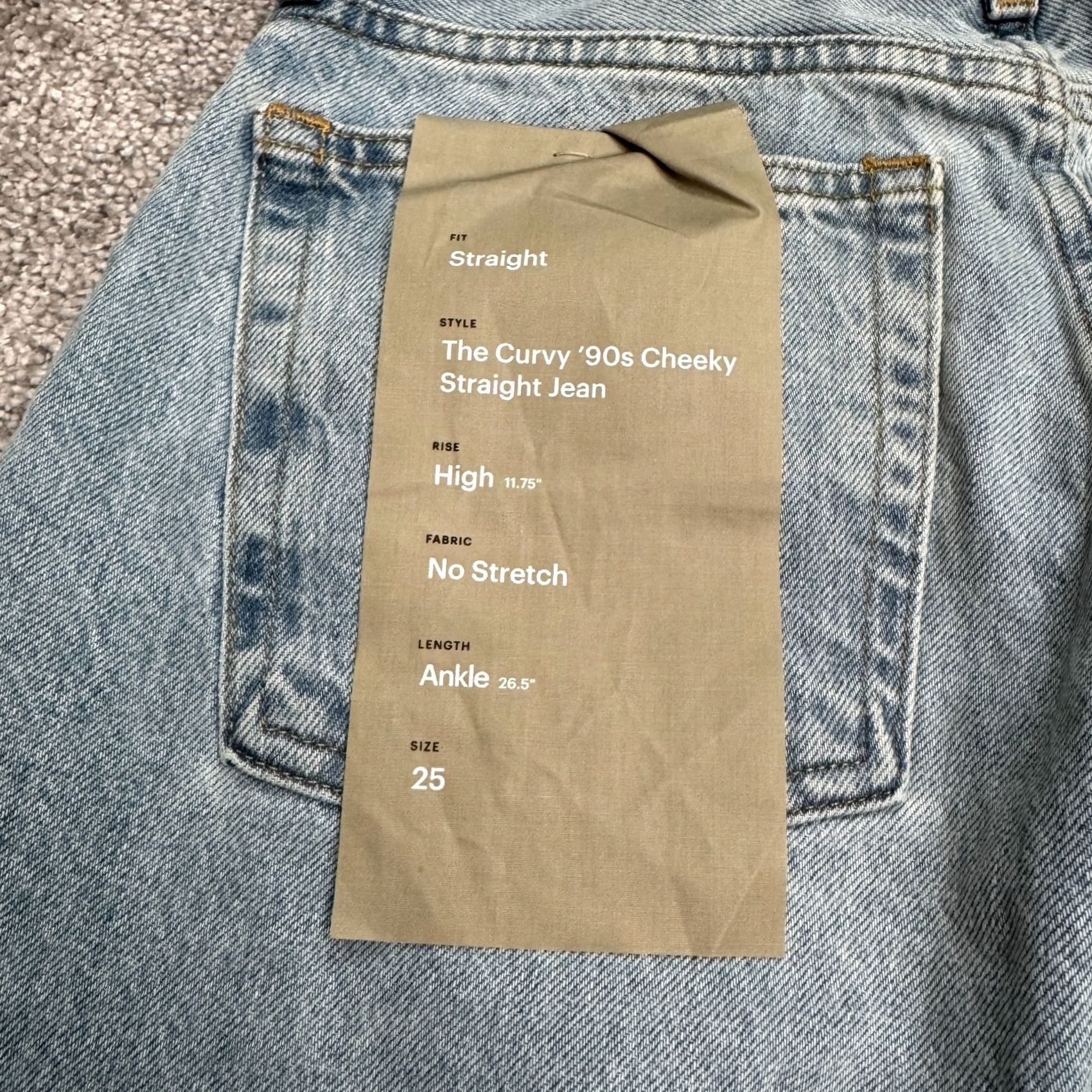 Everlane Everlane The Curvy 90s Cheeky Straight Jean Jeans Women 25 Light Blue NWT Denim High Rise 5-Pocket Footwear? Size 42" / US 20 - 7 Thumbnail