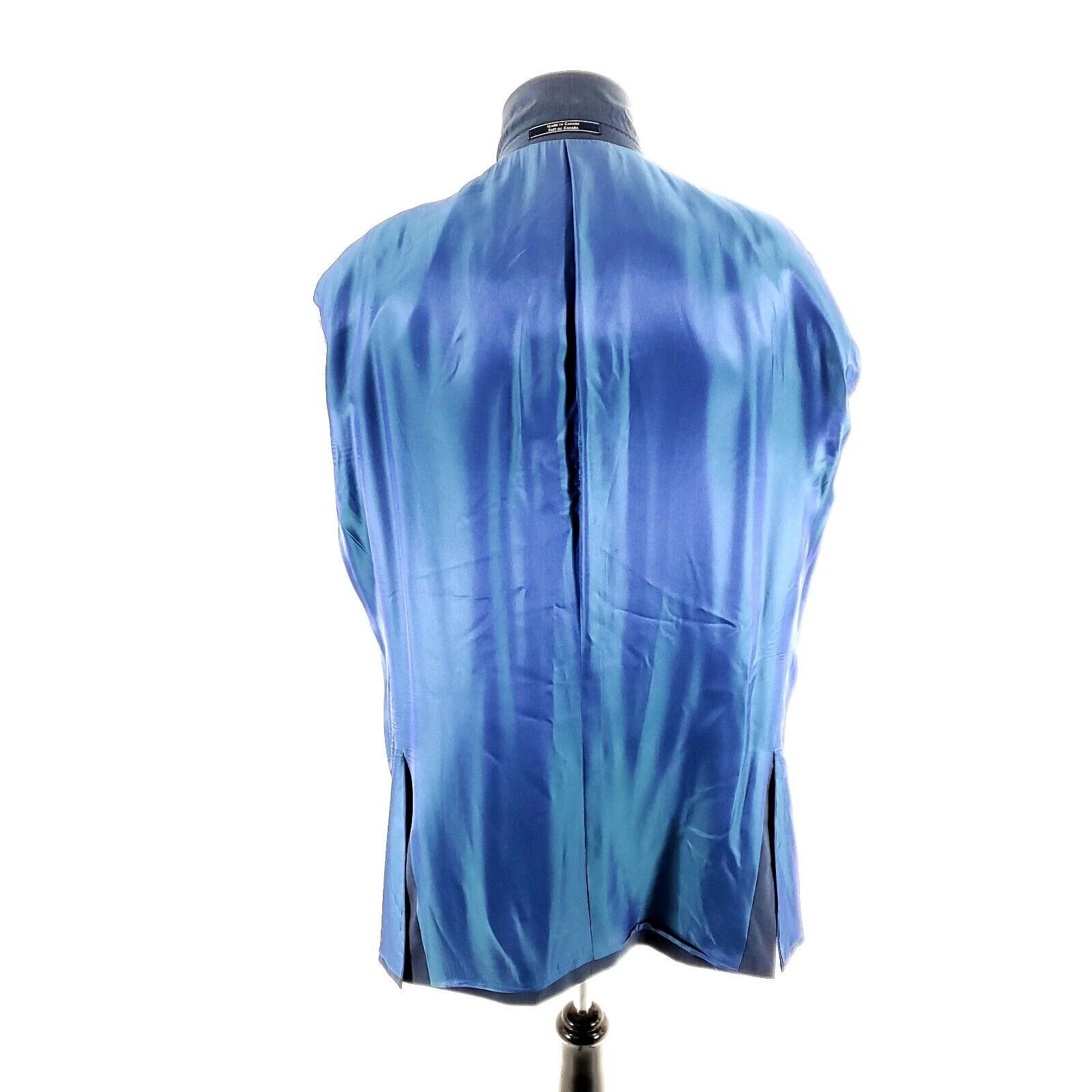 Arnold Brant DAMAGED Arnold Brant Marzotto Wool 3 Button Blazer 48L Blue Size 48L - 15 Thumbnail