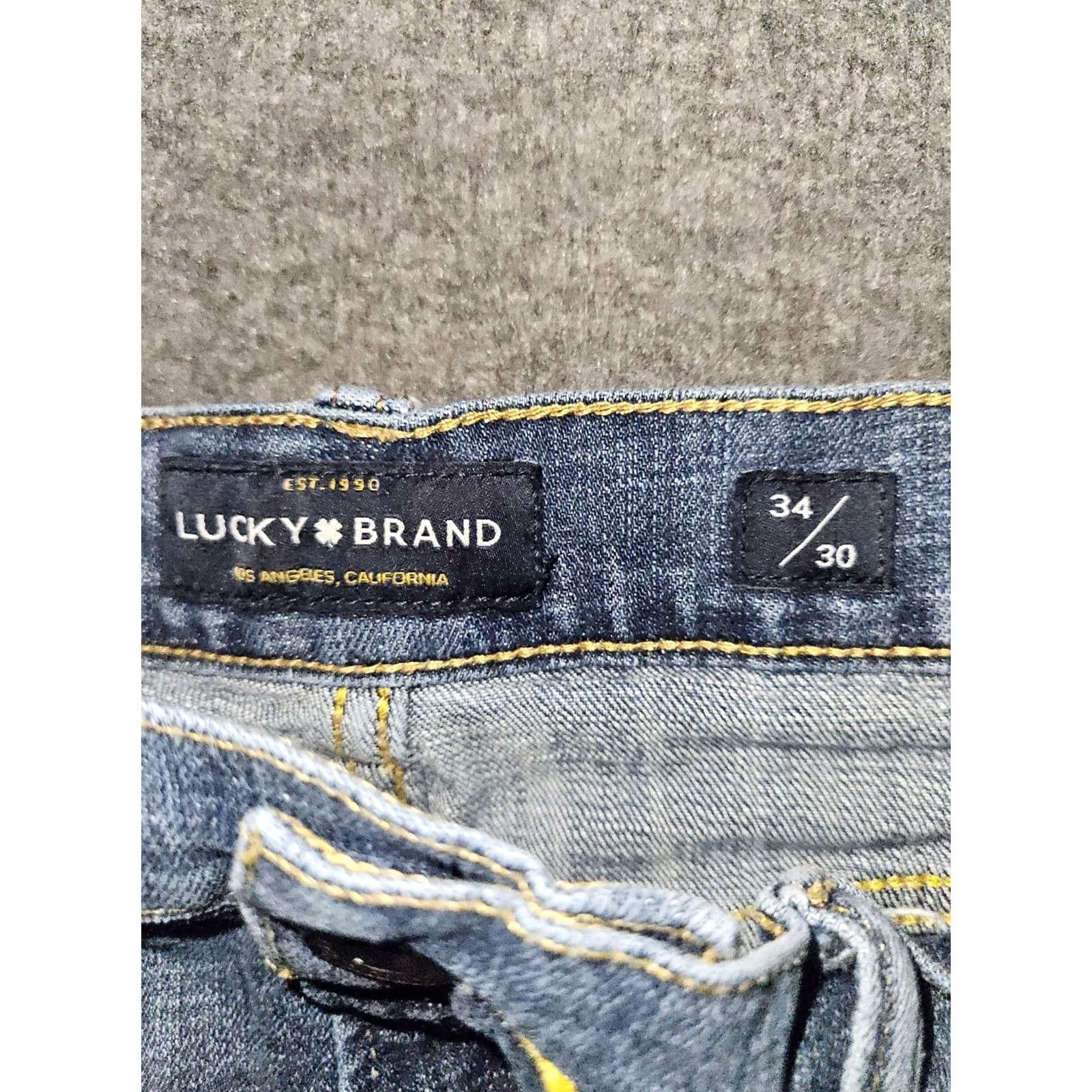 Lucky Brand Lucky Brand 361 Vintage Straight Jeans Men 34x26 Hemmed 1/2" Blue Denim Low Rise Stretch Pockets Comfort Easy Care City Preppy Size US 34 / EU 50 - 2 Thumbnail