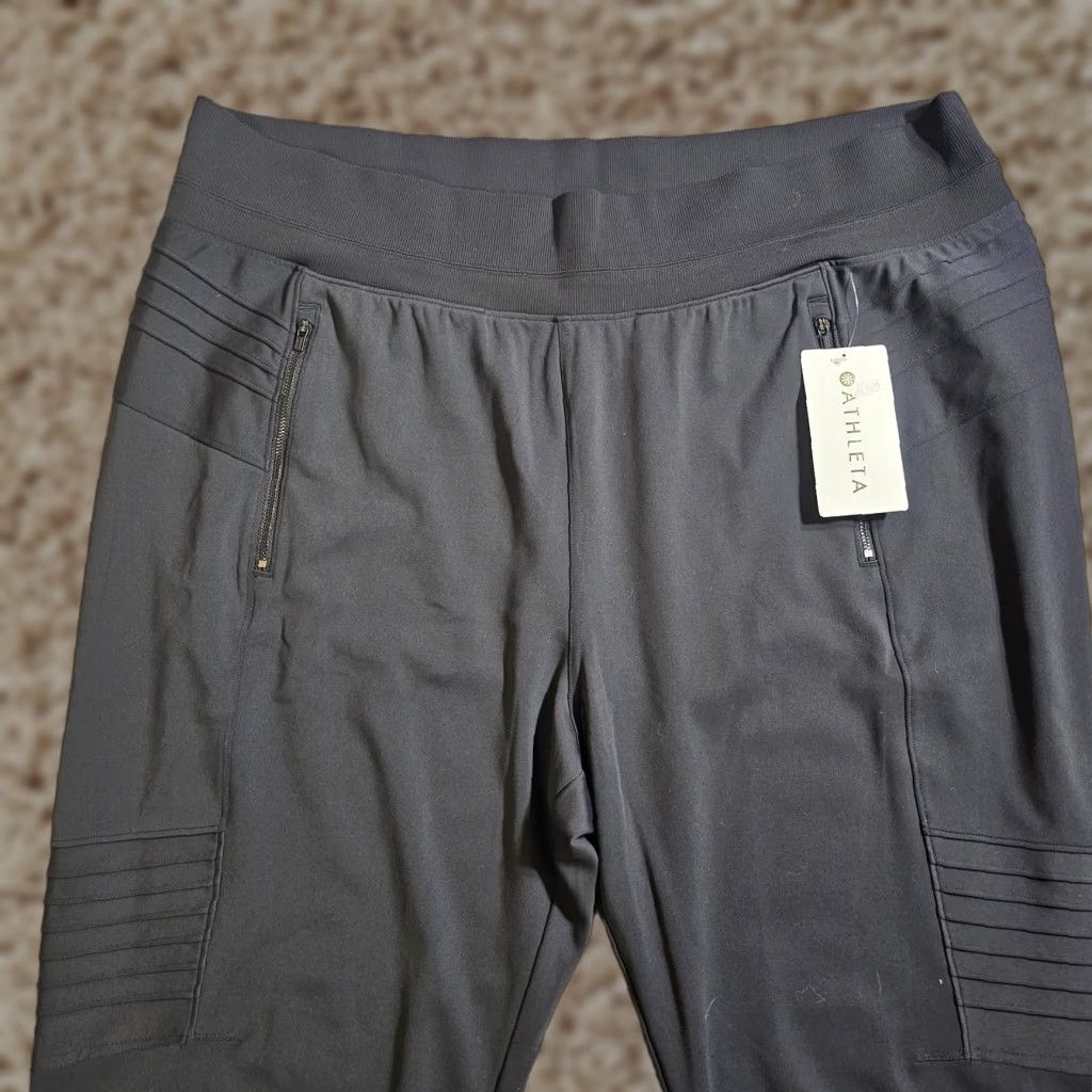 Athleta Athleta Pants Womens 3X Black Moto Joggers Stretch Elastic Waist Athleisure Size 40" / US 18 - 1 Thumbnail