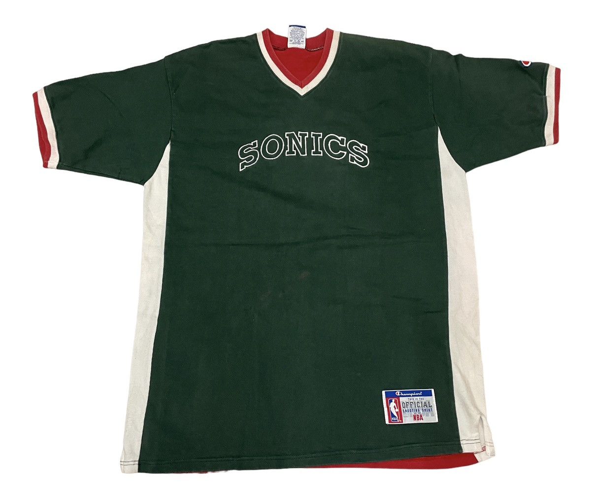 image of 1990X Clothing x Champion VTG Champion Nba Official Shooting Tshirt Made In Bulgaria in Red/Green (