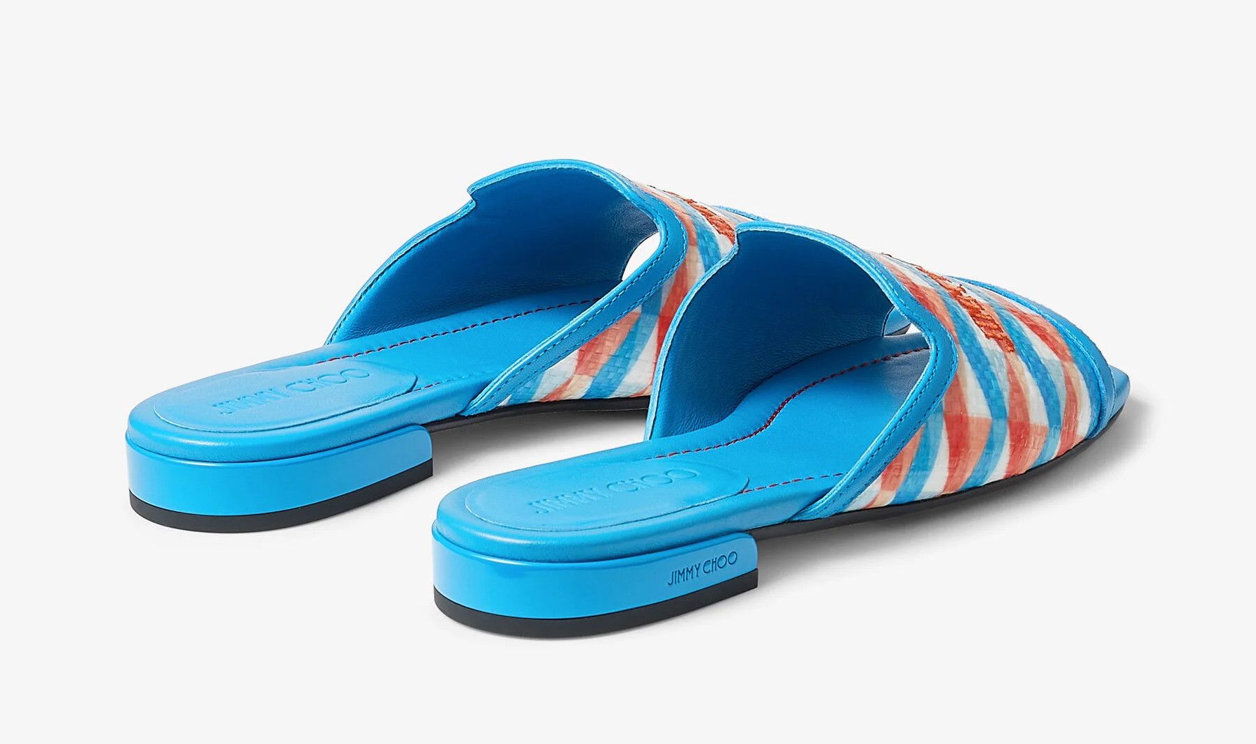 Jimmy Choo JIMMY CHOO Nako Flat blue logo embroidered leather flats 38 Size US 8 / IT 38 - 4 Thumbnail