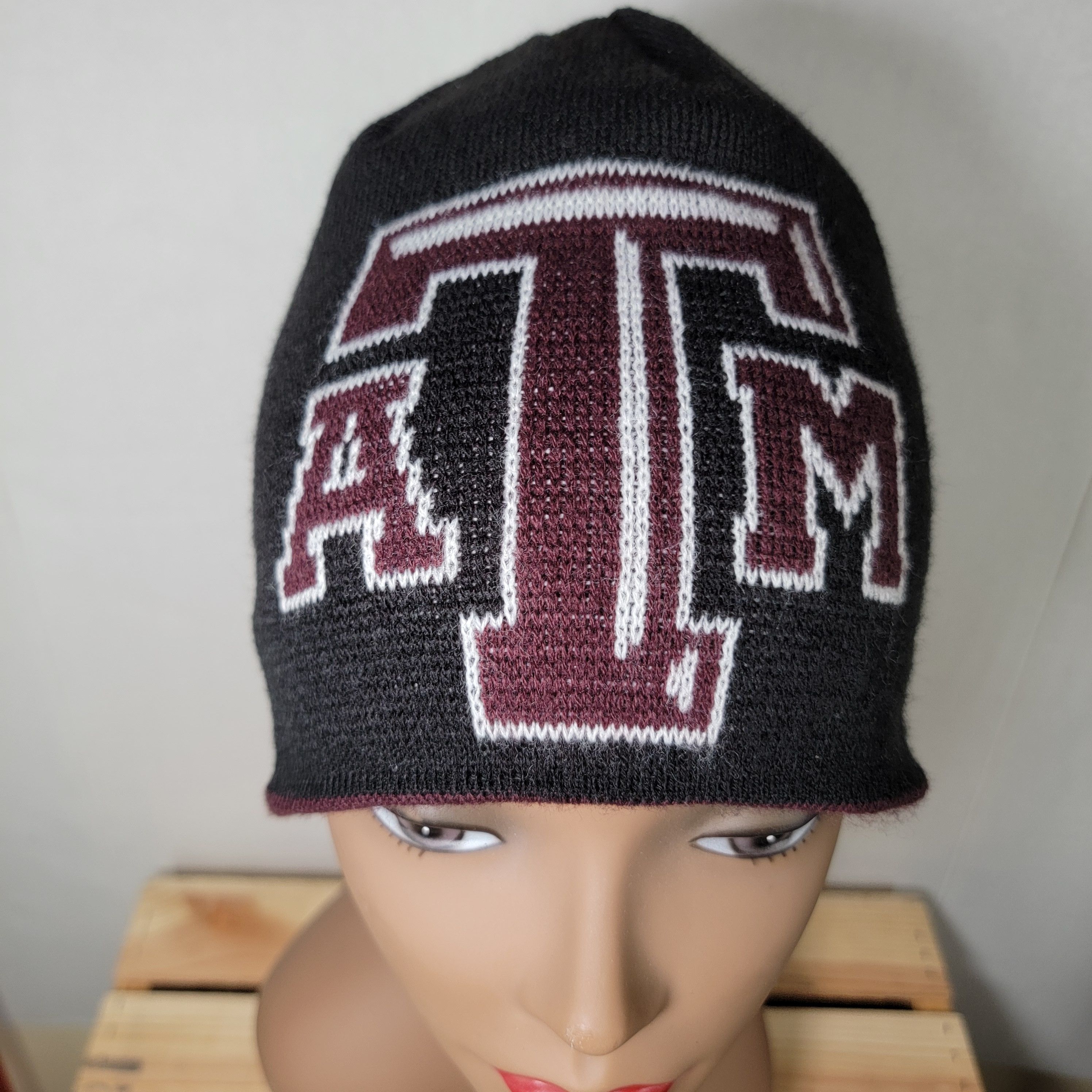 Other Texas A&M Aggies Reversable Black/Stripe Knit Unisex Beanie Size ONE SIZE - 6 Thumbnail