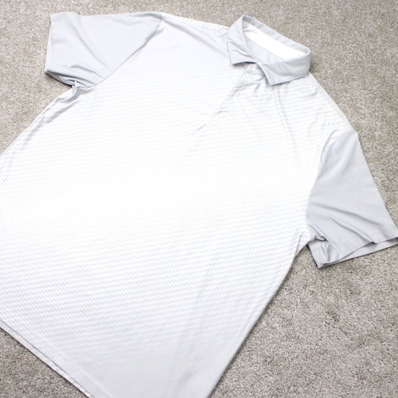Vintage Hickey Freeman Golf Polo Shirt Mens Large Gray Geometric Stretch Short Sleeve Polo Size US L / EU 52-54 / 3 - 4 Thumbnail