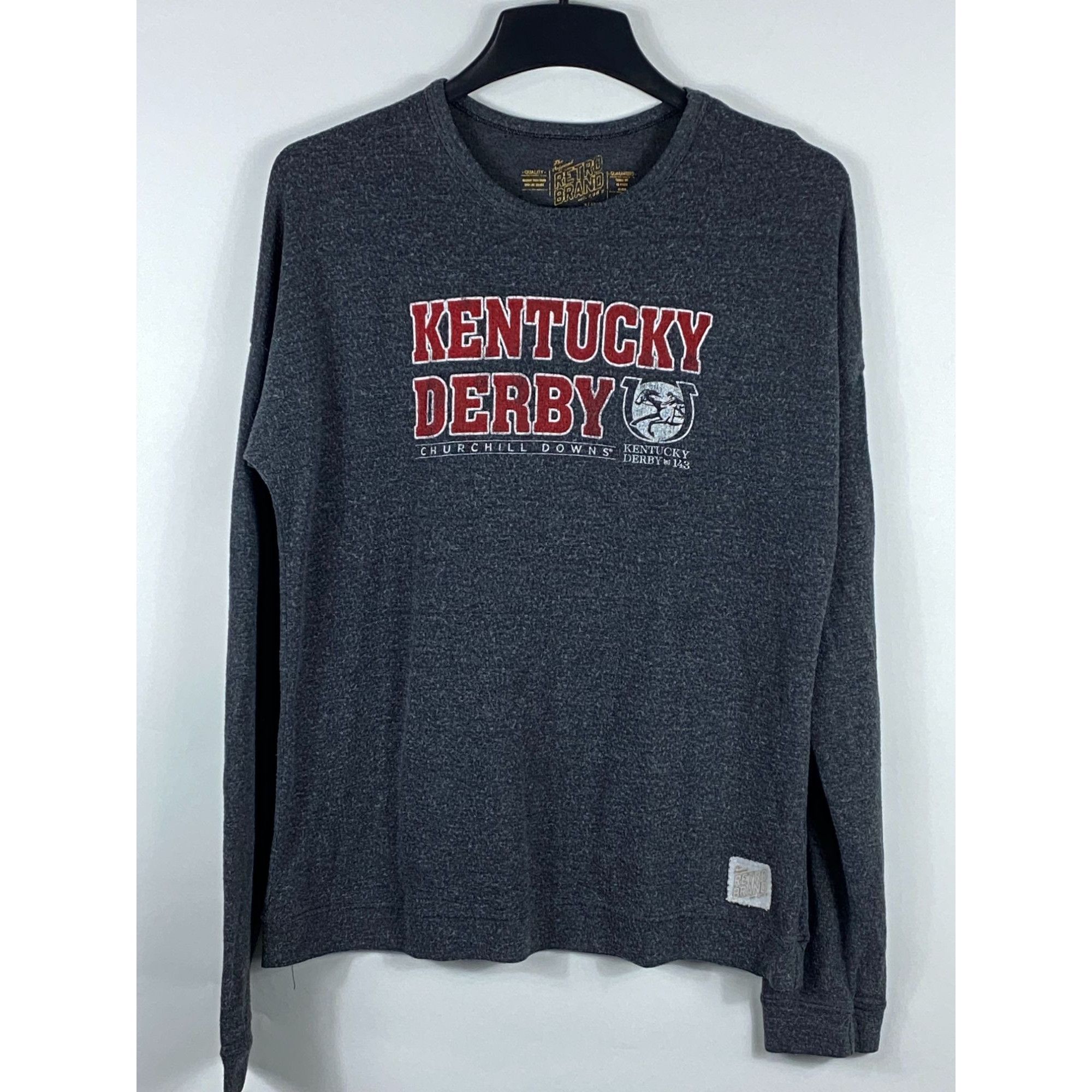Other × Vintage Vintage Retro Brand Kentucky Derby Long Sleeve Tee Shirt Gra Size L / US 10 / IT 46 - 1 Thumbnail