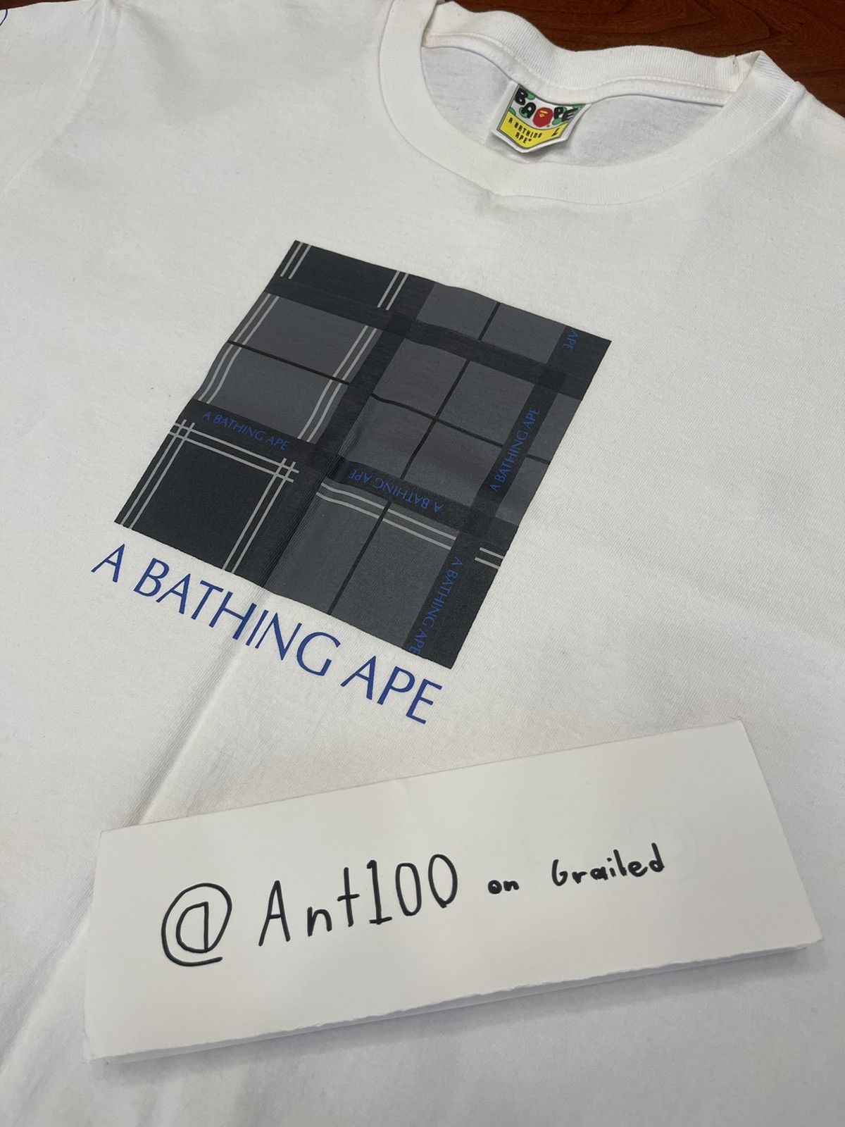 Bape Bape Logo Check Box Tee White size Large Size US L / EU 52-54 / 3 - 6 Thumbnail