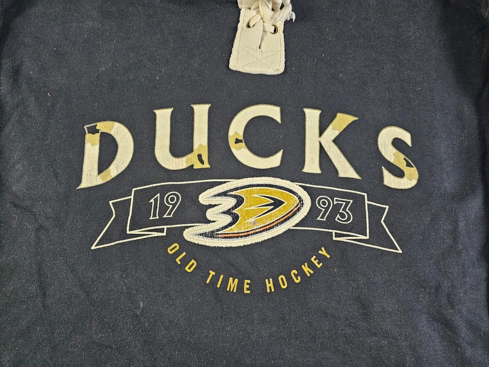 NHL Mighty Ducks Old Time Hockey Lace Up Hoodie Black NHL Men L Size US L / EU 52-54 / 3 - 5 Thumbnail