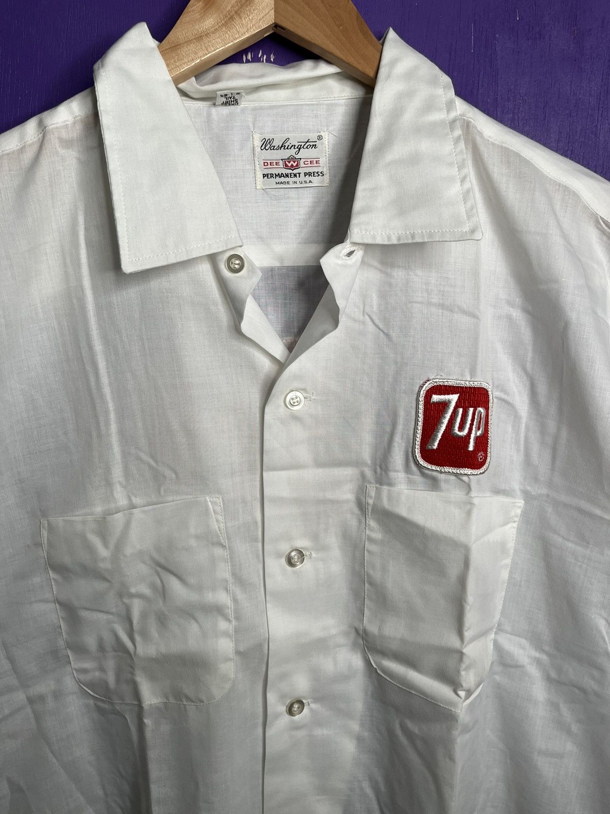 Vintage Vintage 70s 7-Up permapress patches work shirt Size US L / EU 52-54 / 3 - 3 Thumbnail