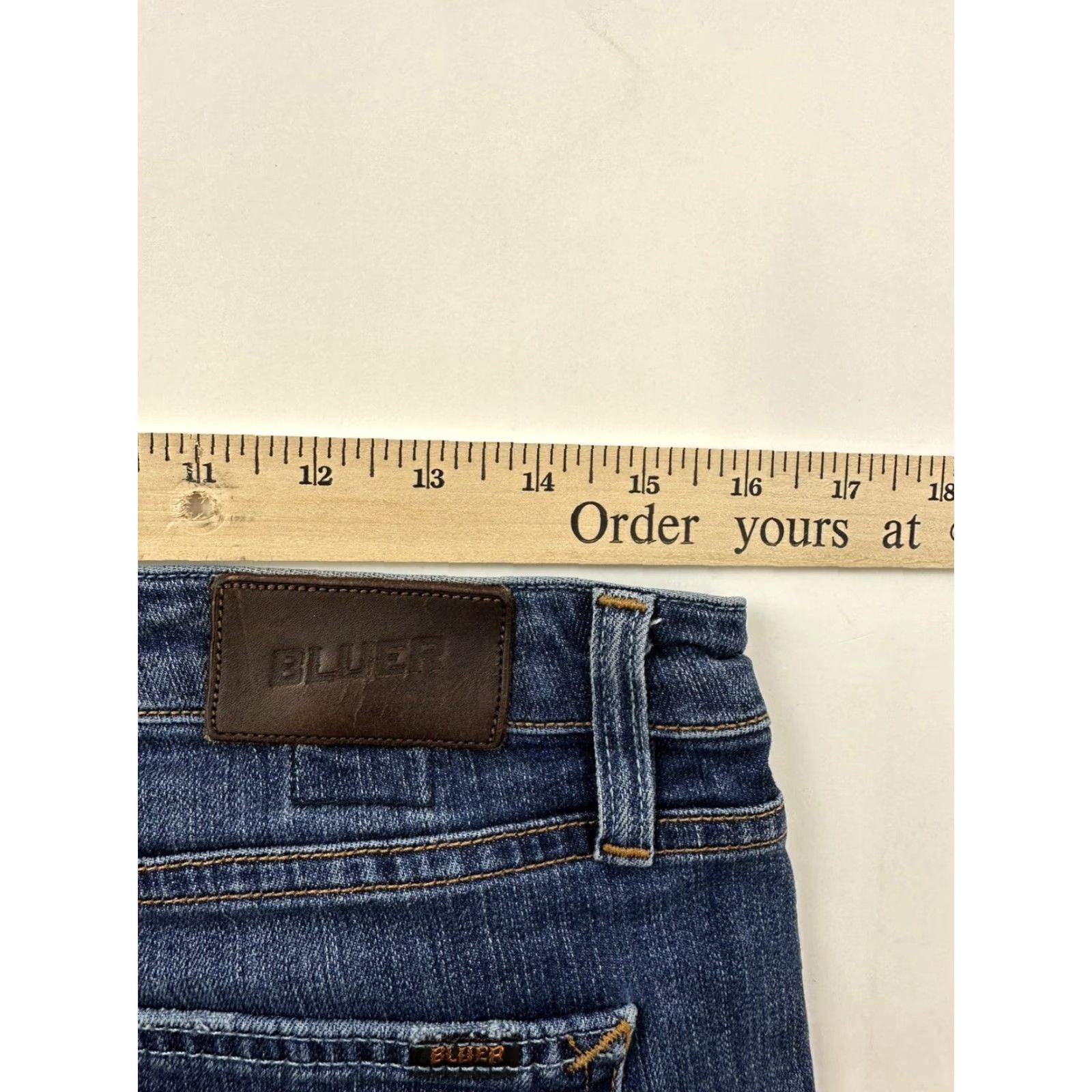Denime Bluer Jeans Women 30 Blue Denim Made in USA Taper Work Skinny Stretch Pants Size 30" / US 8 / IT 44 - 7 Thumbnail
