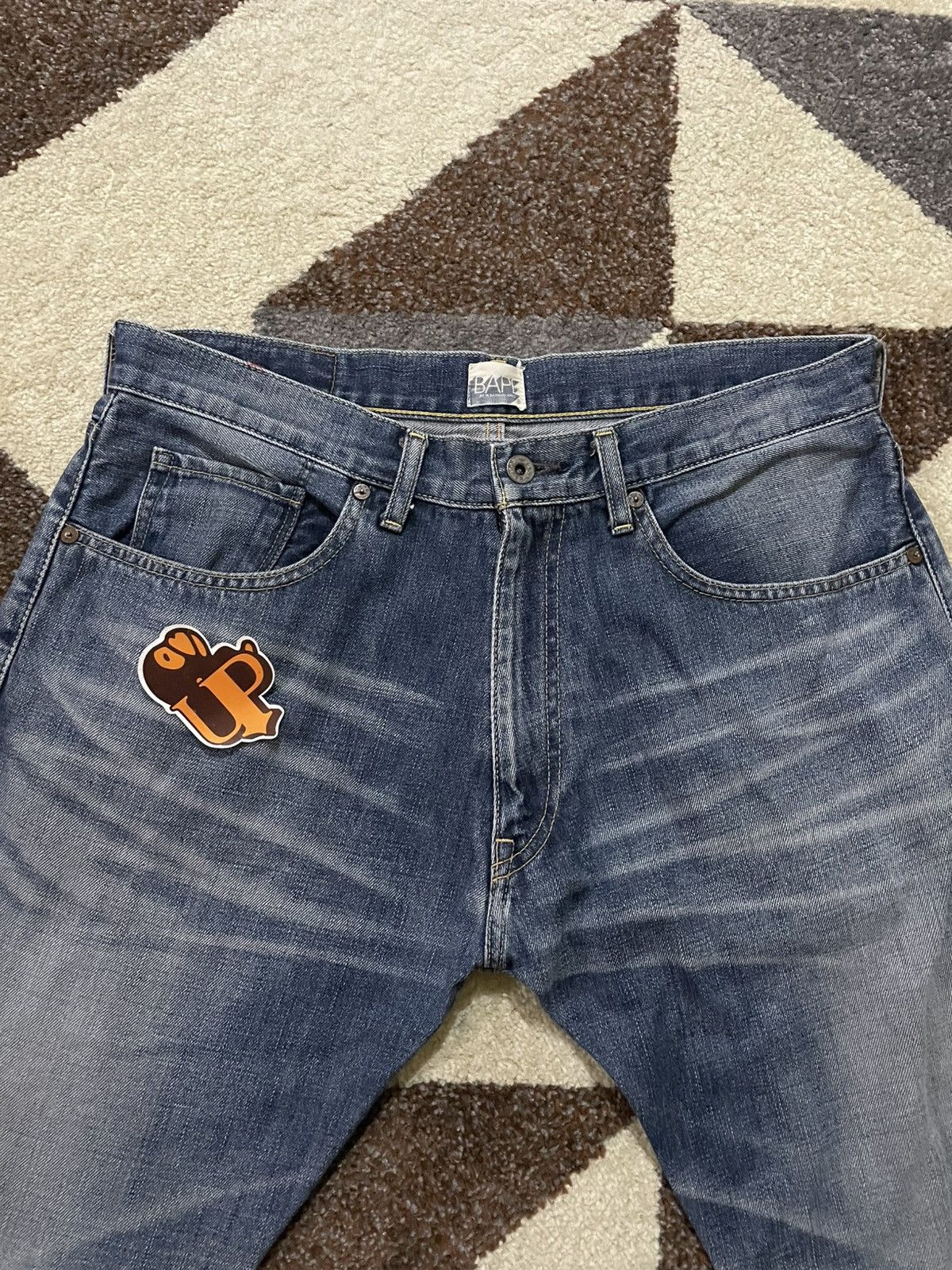 Bape OG Bape NYC Logo Embroidered Denim Jeans Size US 31 - 6 Thumbnail