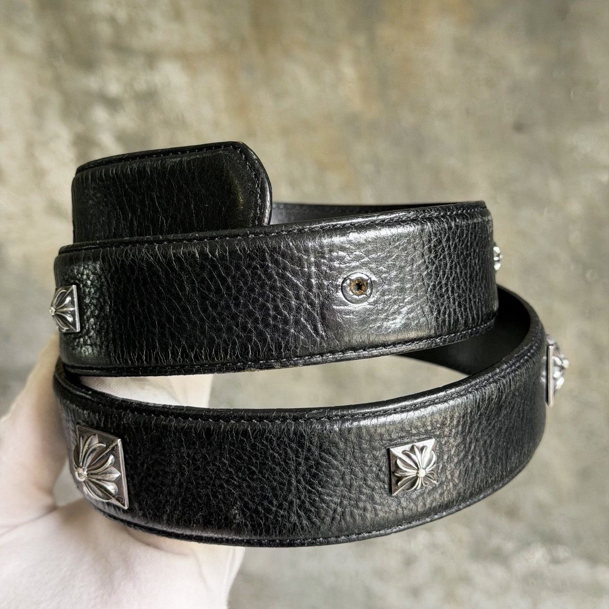 Chrome Hearts Chrome Hearts Pyramid Stud Leather Belt Strap SZ: 34 Size 34 - 8 Thumbnail