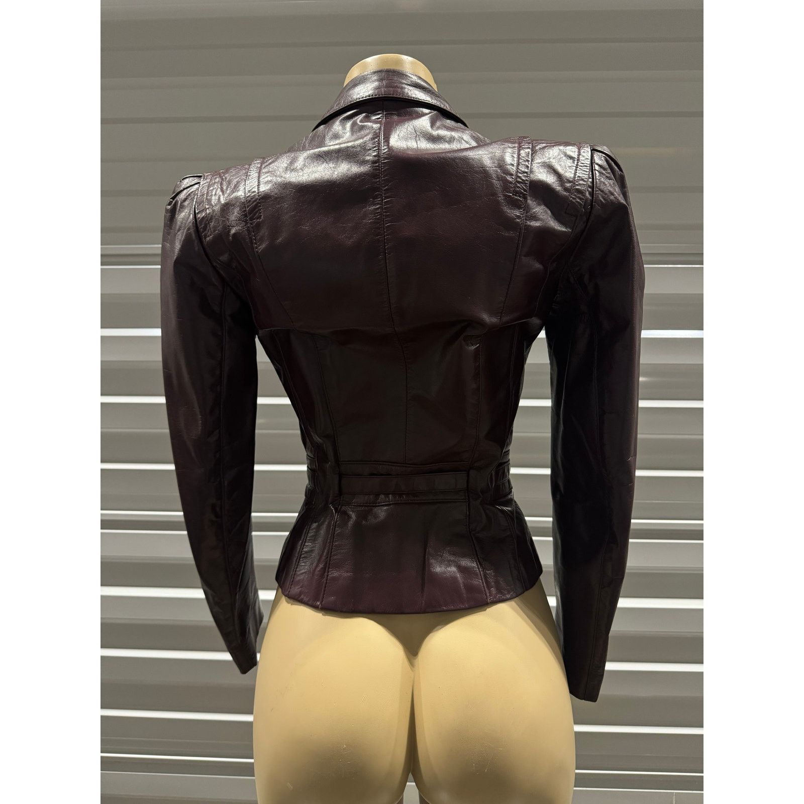 Vintage Burgundy leather blazer Size M / US 6-8 / IT 42-44 - 12 Thumbnail