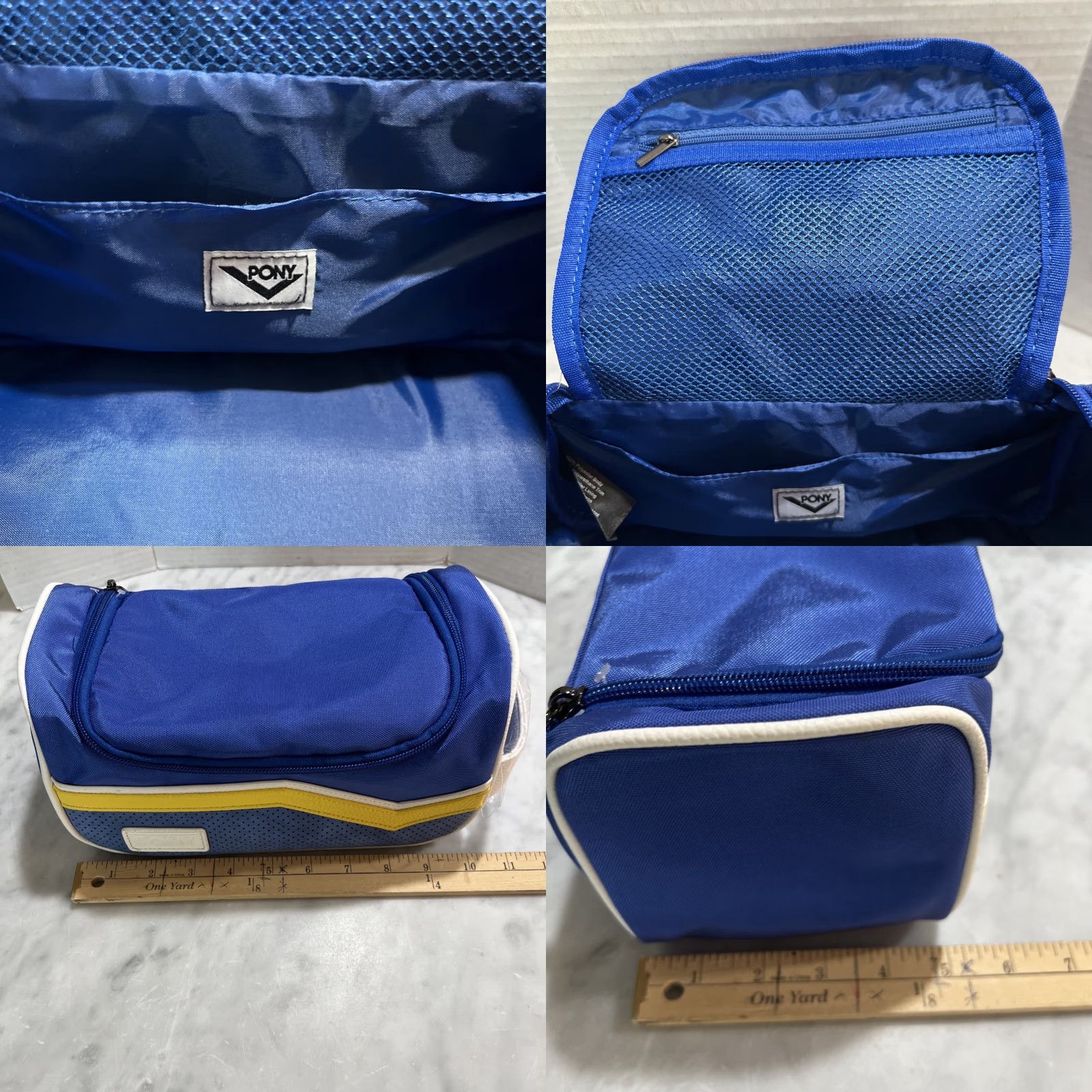 PONY Pony Travel Toiletry Bag Dopp Blue Zipper Inside Pockets MSRP 5 NWT Men Travel Polyester Clutch Bag 10”x5.5”x5” Size ONE SIZE - 9 Thumbnail
