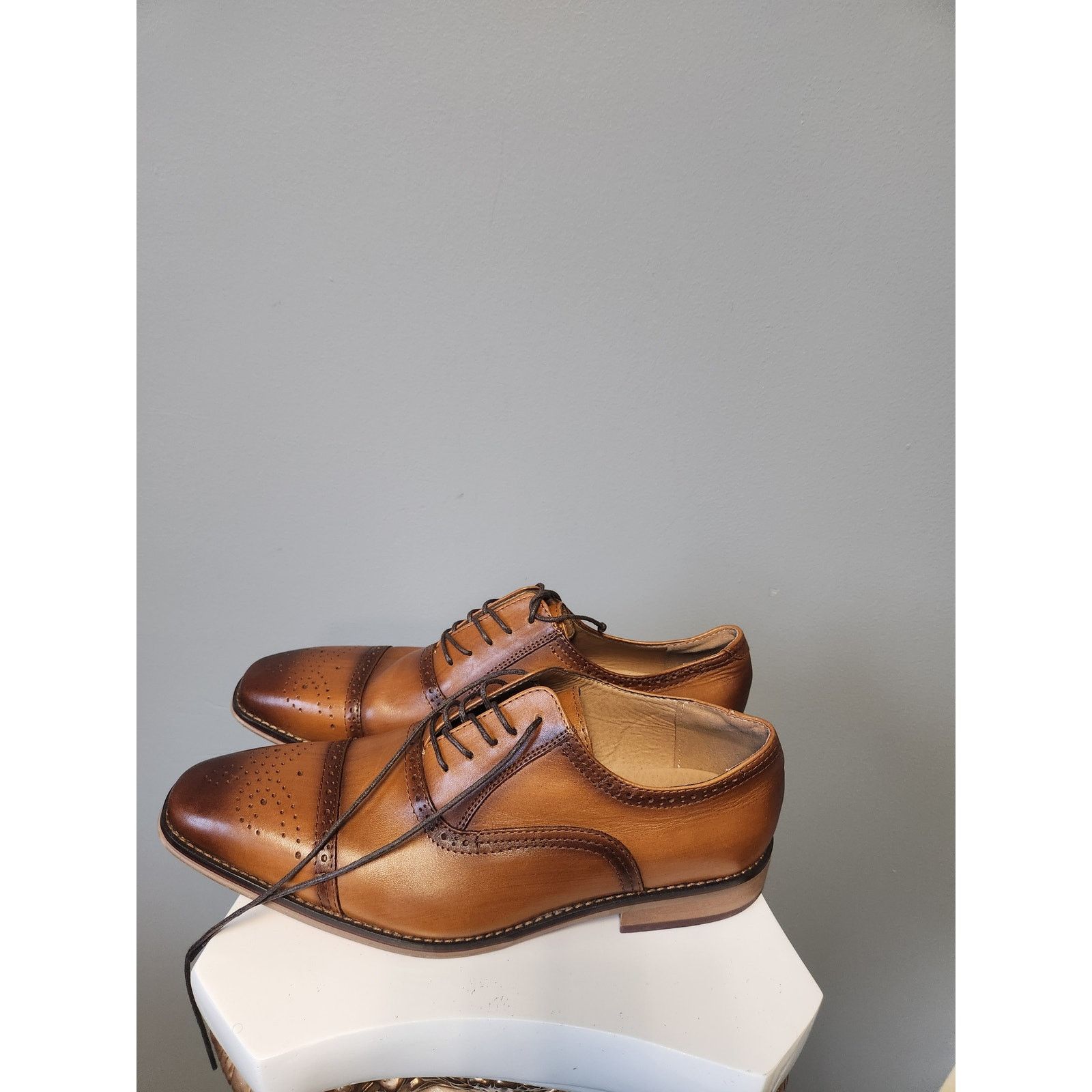 La Milano Men's 11.5 La Milano Lorenzo Oxford Dress Shoes Brown Size US 11.5 / EU 44-45 - 2 Thumbnail