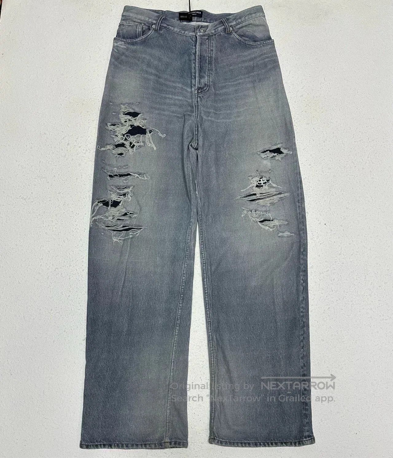 Balenciaga balenciaga 3d printed distressed denim pants. Size US 26 / EU 42 - 1 Thumbnail