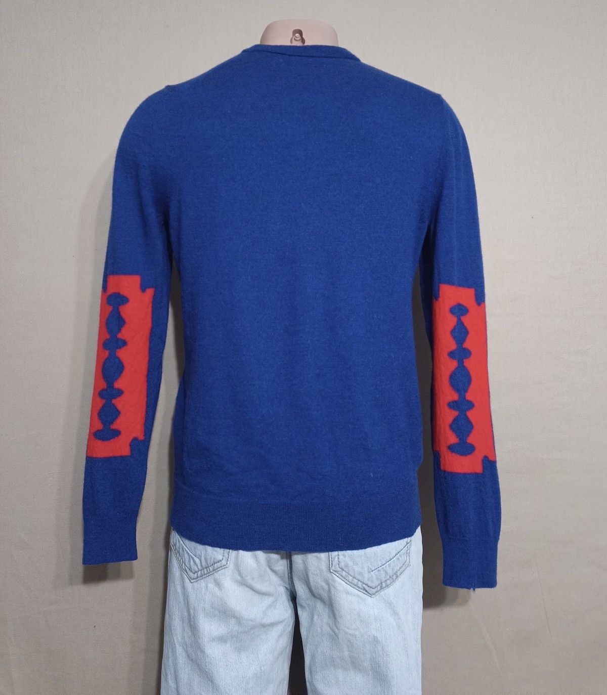 Zadig & Voltaire Jeremy Patch Blue Wool Knit Sweater Size M