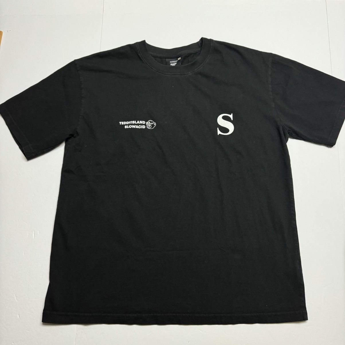 Japanese Brand SLOWACID × TEDDYISLAND NCT Black Crewneck Relaxed Fit Tee Size US M / EU 48-50 / 2 - 1 Thumbnail