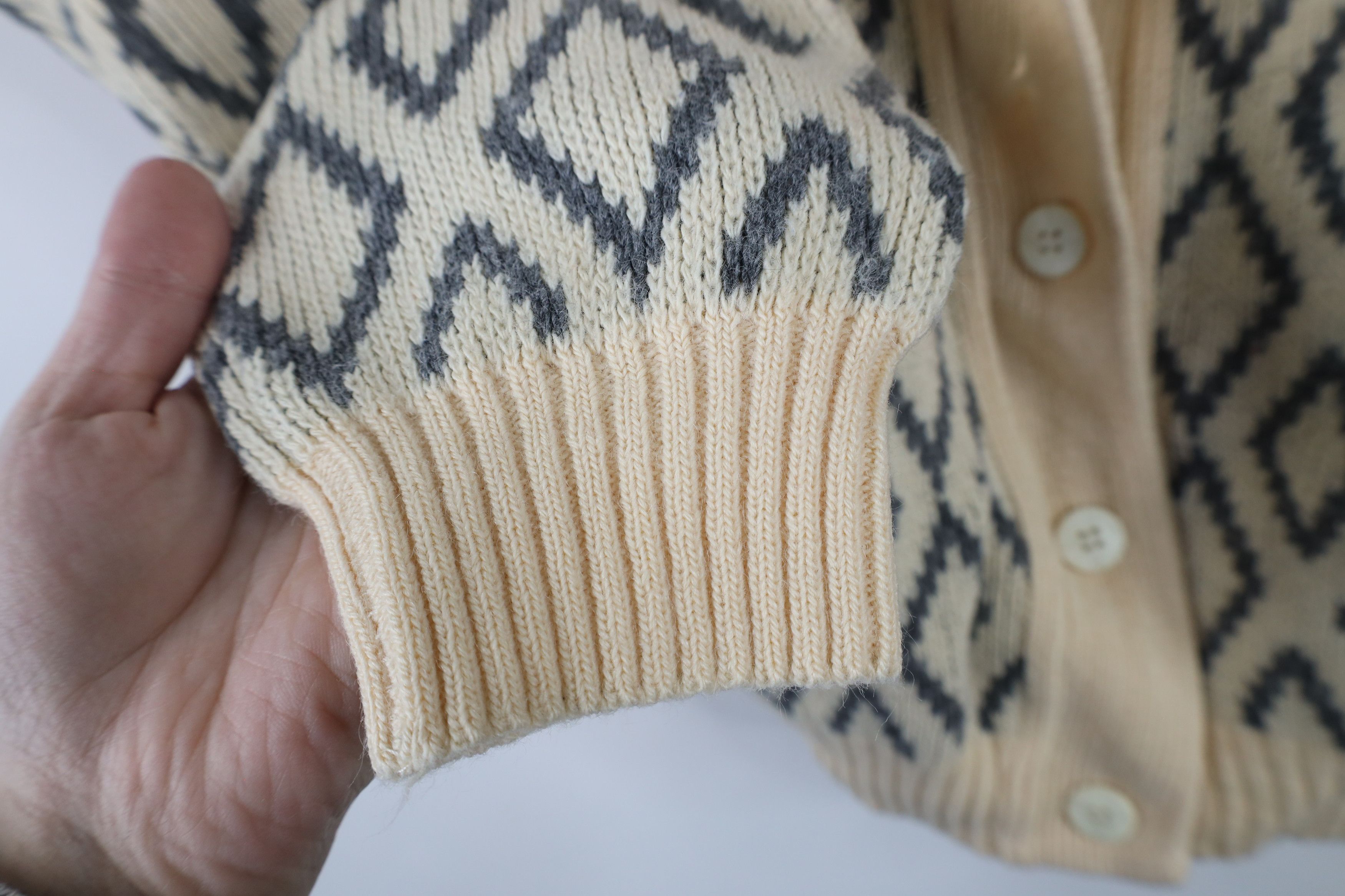 Vintage Vintage 90s Streetwear Diamond Knit Cardigan Sweater Size M / US 6-8 / IT 42-44 - 7 Thumbnail