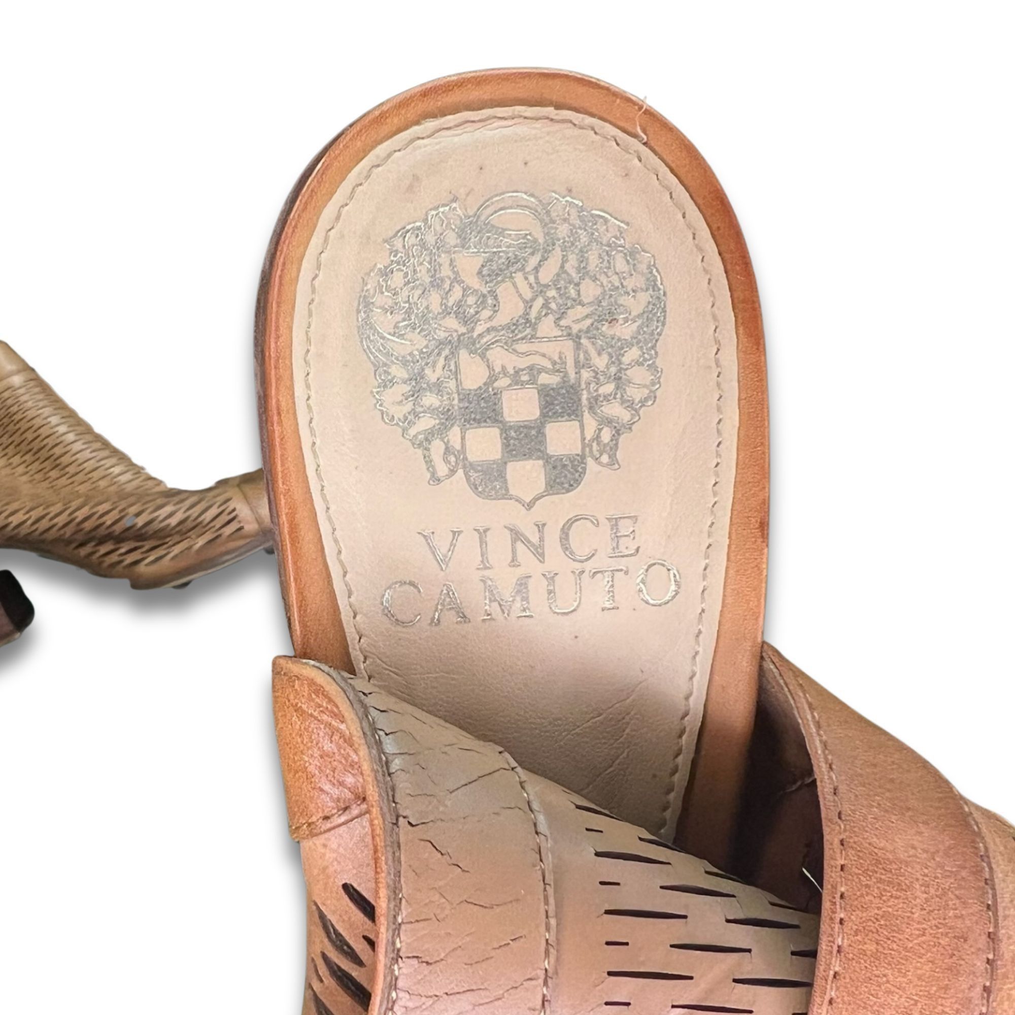 Vince Camuto Vince Camuto Lavette Laser Cut Peep Toe Ankle Booties Tan Le Size US 7.5 / IT 37.5 - 5 Thumbnail