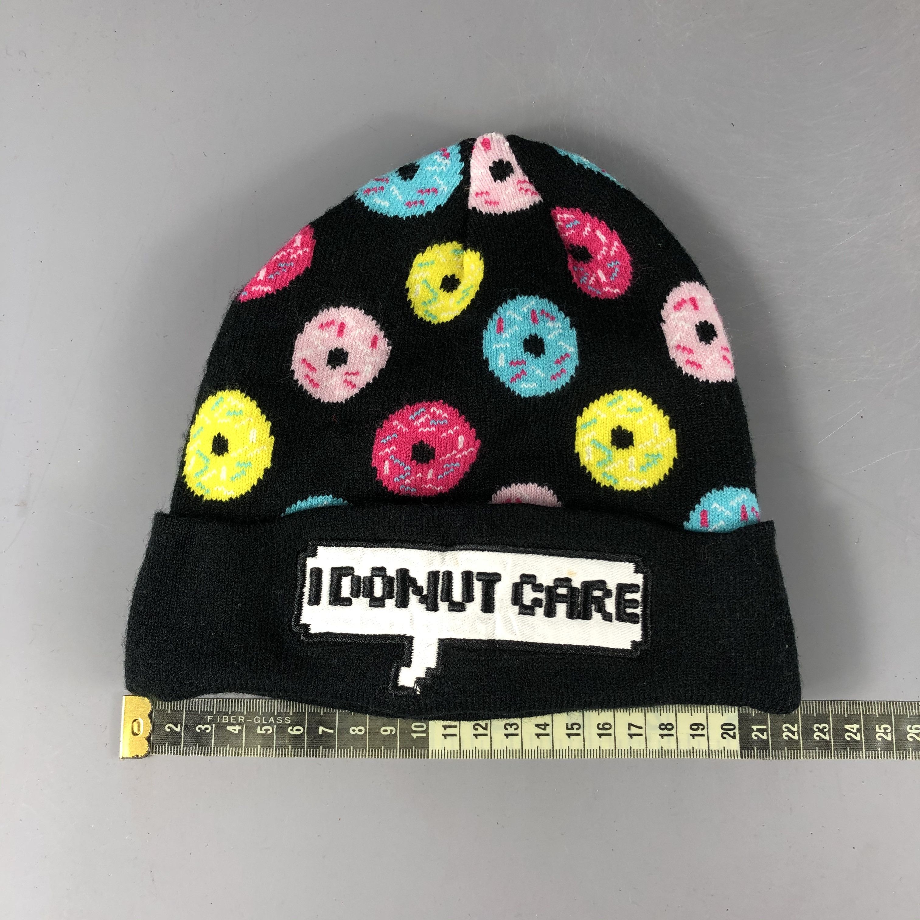 H&M × Vintage Divided H&M "I Donut Care" Beanie Snow Hat Snow Cap -D829 Size ONE SIZE - 3 Thumbnail