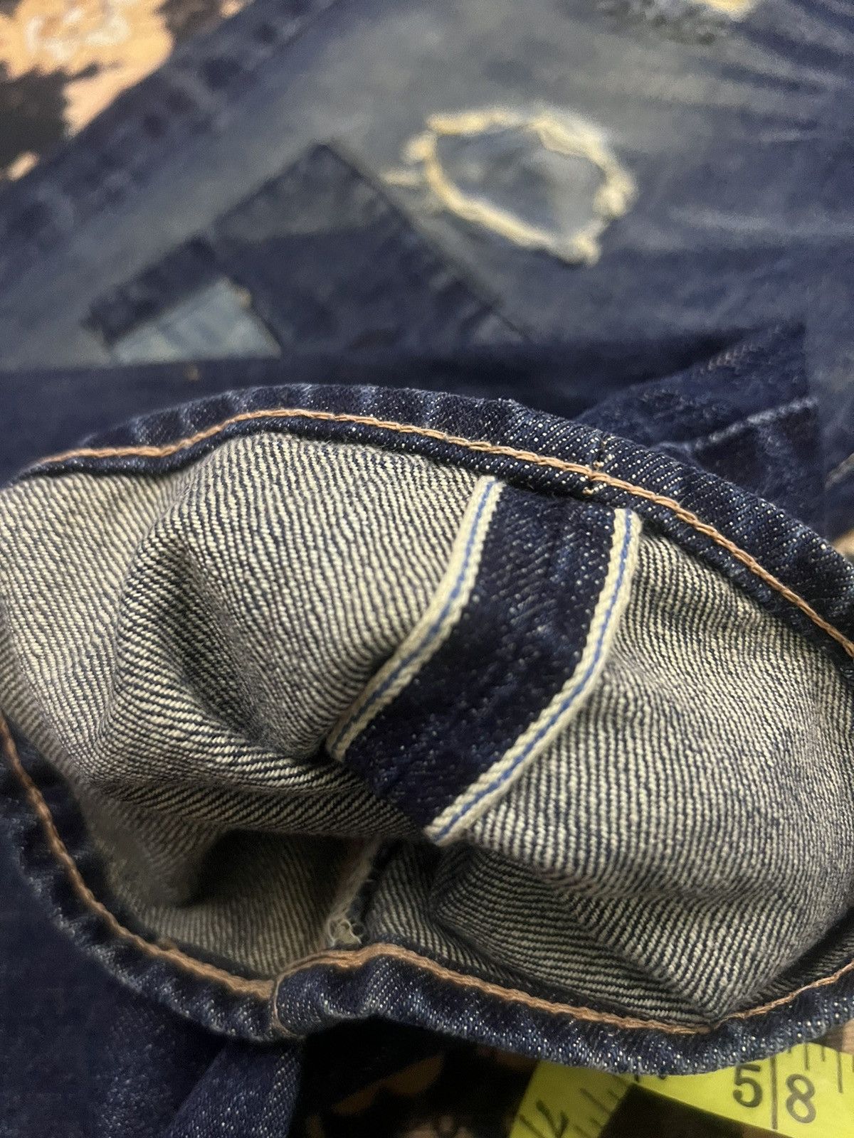4GSELLER × Japanese Brand PATCHWORK‼️KAPİTAL STYLE COVERNAT 100TA DISTRESSED DENIM PANT Size US 32 / EU 48 - 9 Thumbnail