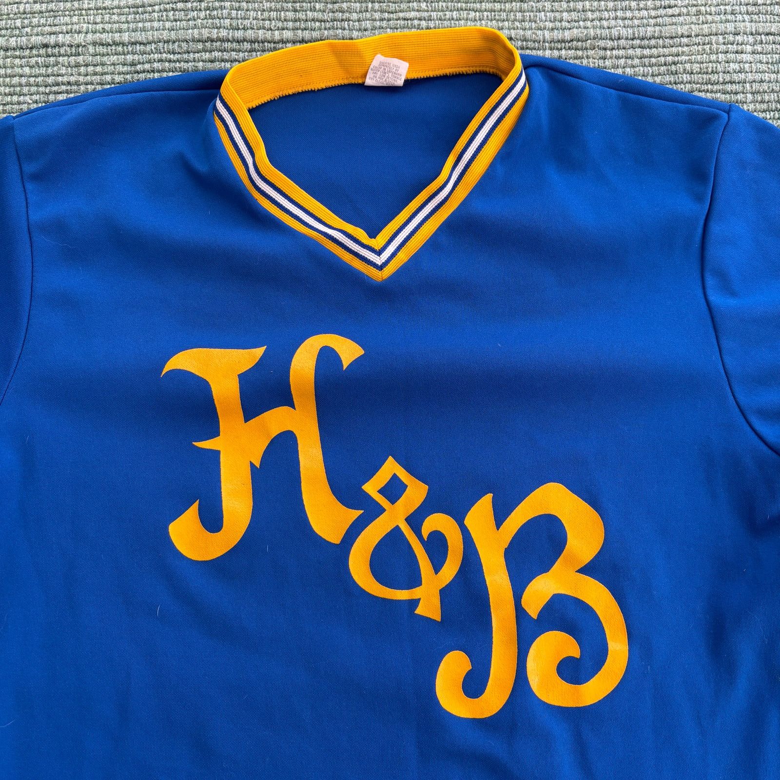 Vintage Vintage 70s or 80s nylon blue and yellow H&B jersey shirt Size US M / EU 48-50 / 2 - 2 Thumbnail