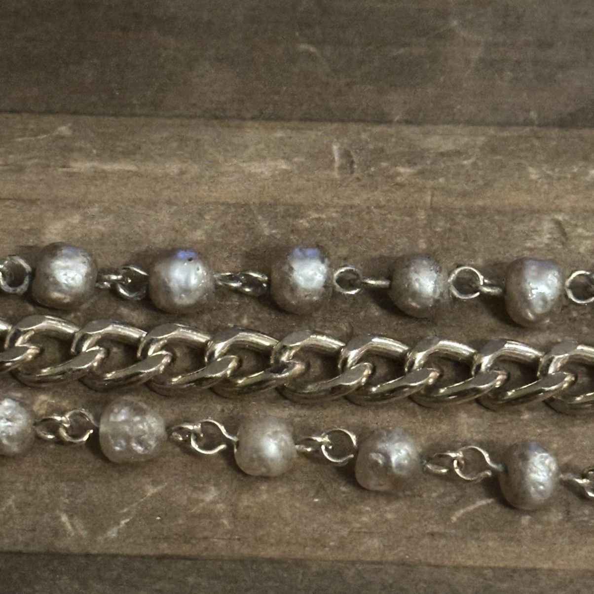 Vintage Vintage multi strand pearl and chain bracelet w/Eileen charm Size ONE SIZE - 3 Thumbnail