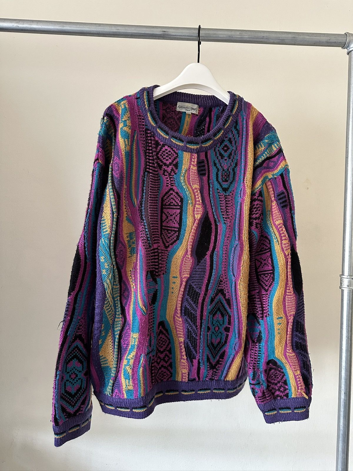 Coogi 1980s Giovanni Uomo 3D Knitted Sweater Size US M / EU 48-50 / 2 - 1 Thumbnail
