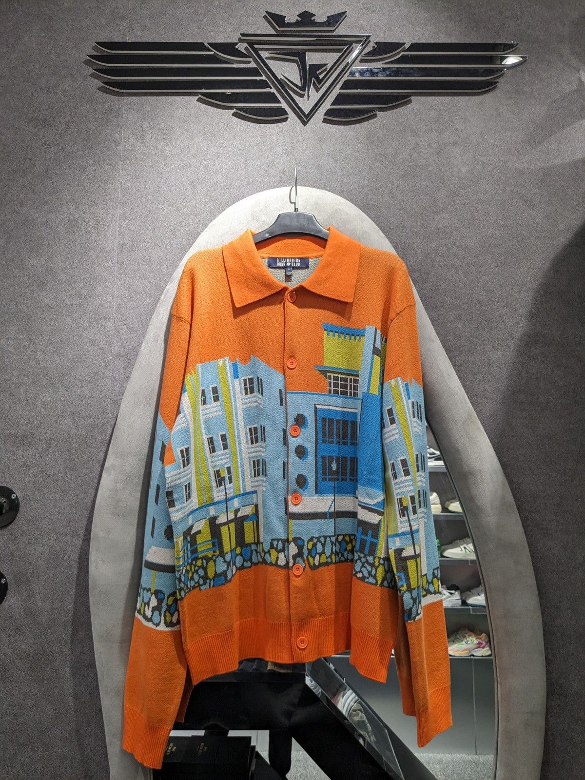 image of Billionaire Boys Club Pre-Fall '23 Hotel Knitted Cardigan in Orange, Men's (Size Large)