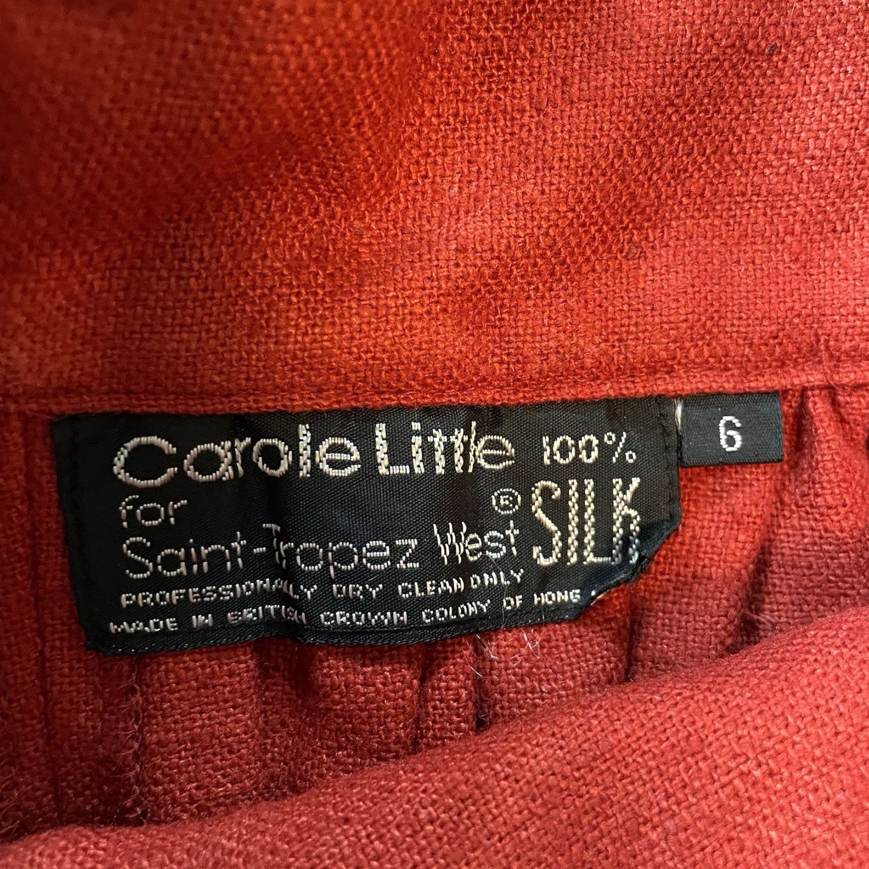 YOKE VTG Carole Little for Saint Tropez West Gaucho Women's 6 100% Silk Rust Silk Gaucho Yoke 70s Vintage Womens Mens/ Womens? Size ONE SIZE - 2 Thumbnail