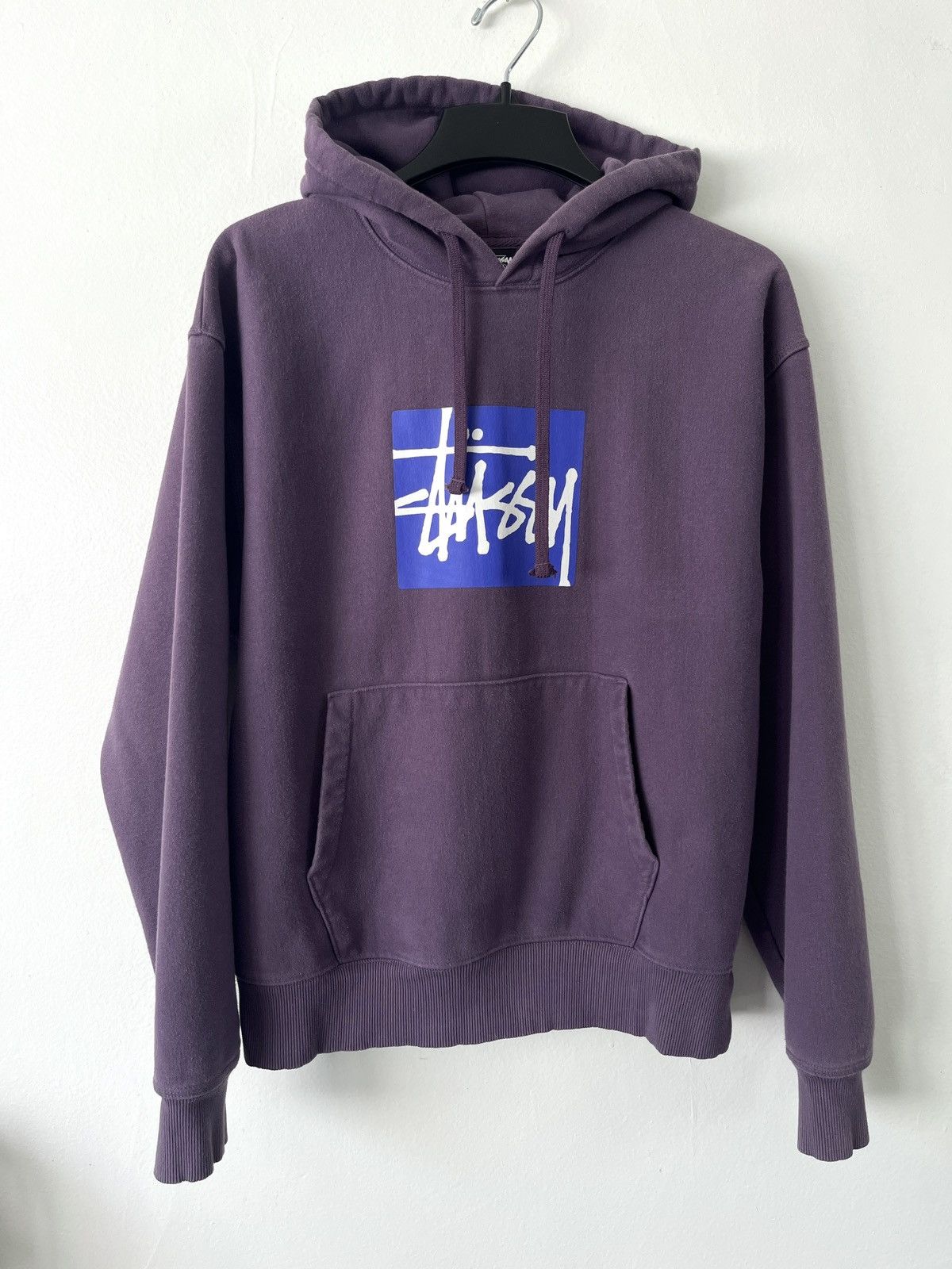 Stussy Stock Box Logo Hoodie Pullover Grape Size US M / EU 48-50 / 2 - 1 Thumbnail