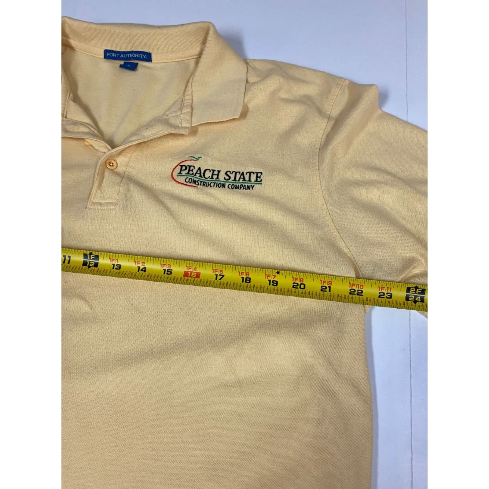 Port Authority Peach State Port Authority Polo Shirt L Mens Short Sleeve Yellow Knit Cotton Regular Button Collar Golf Breathable Solid 2000s Theme American Size US L / EU 52-54 / 3 - 5 Thumbnail