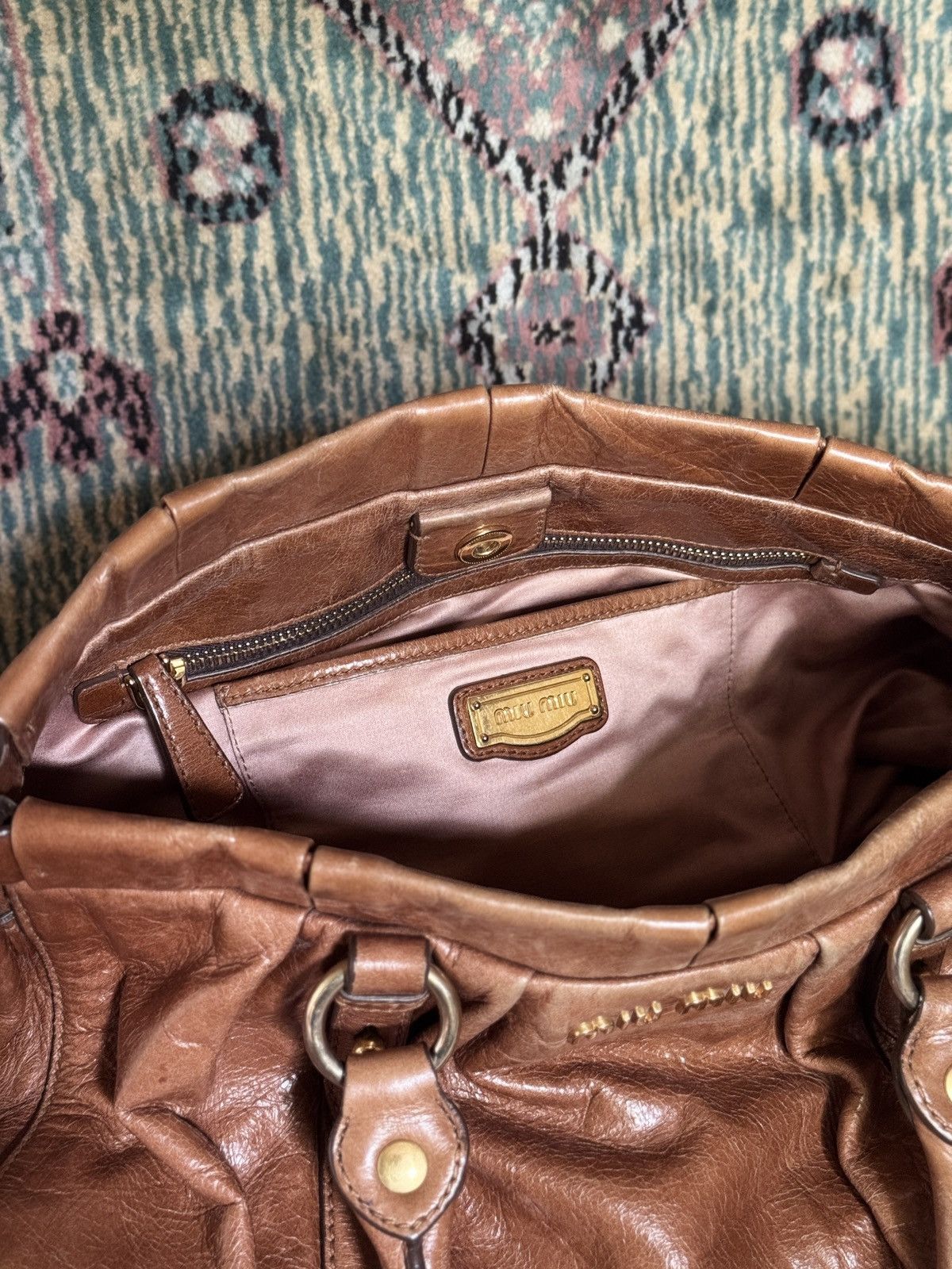 Miu Miu Miu Miu Vitello Lux Gathered Tote Size ONE SIZE - 4 Thumbnail