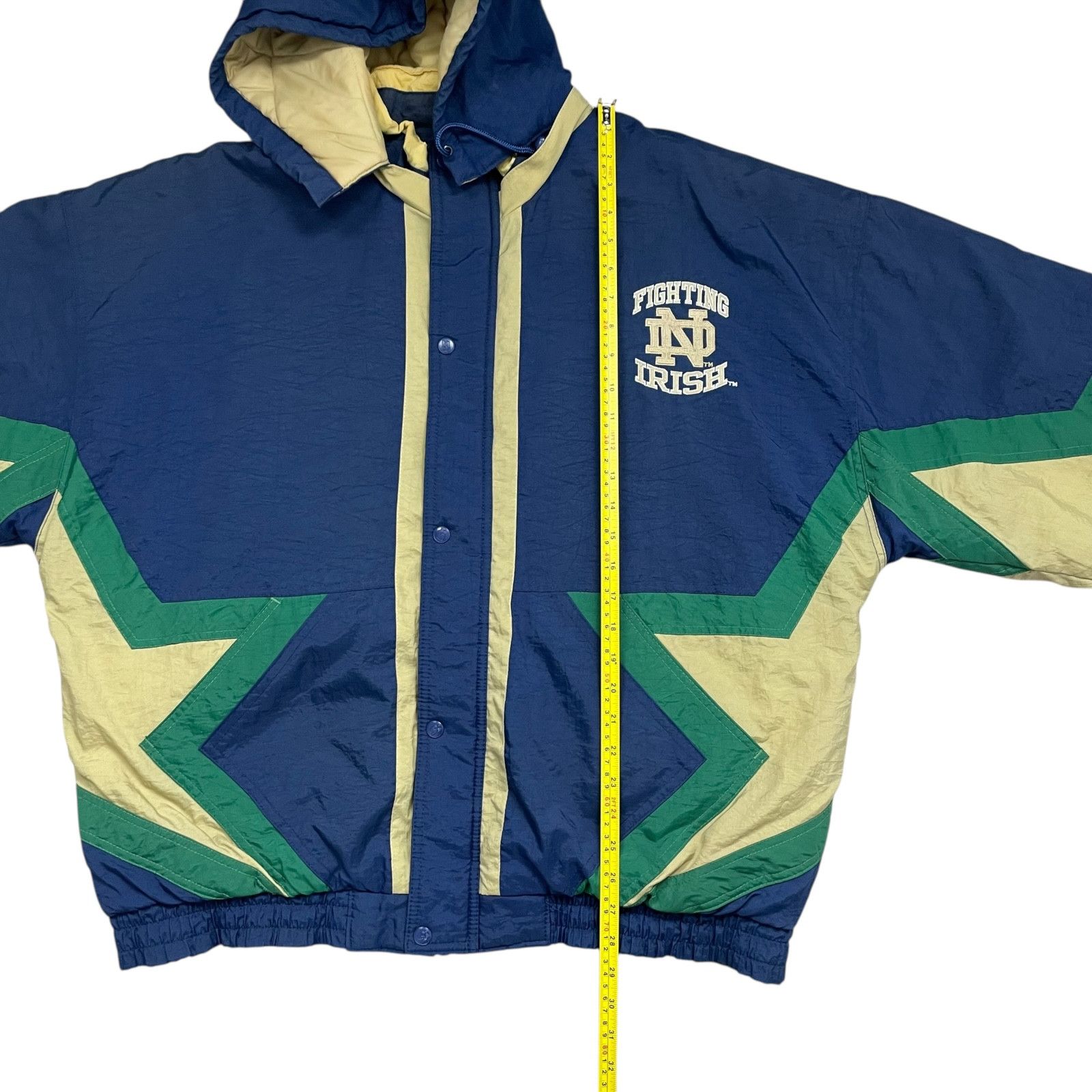 NCAA VTG 90s NOTRE DAME FIGHTING IRISH STARTER PUFFER JACKET Size US L / EU 52-54 / 3 - 9 Thumbnail