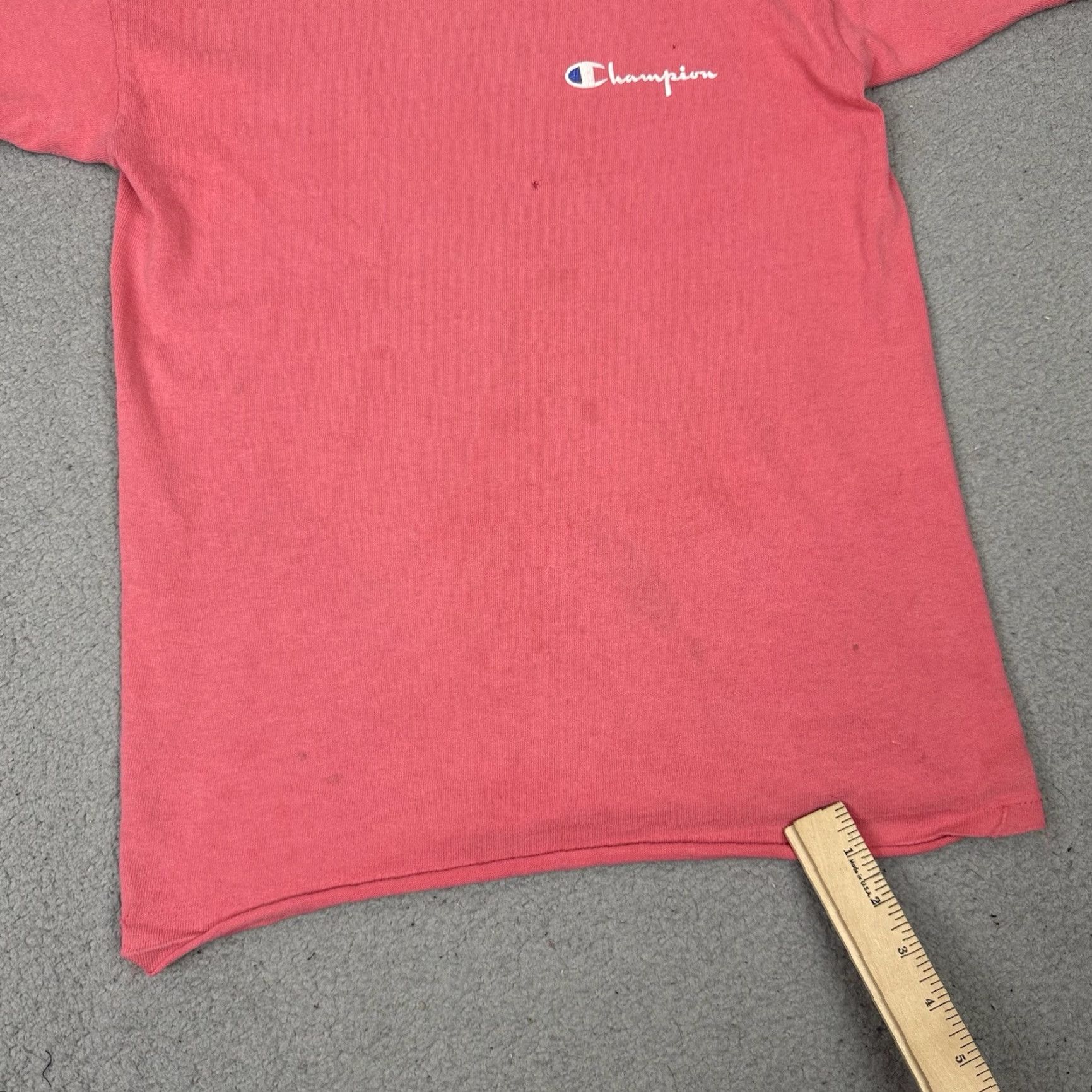 Champion VINTAGE Champion T Shirt Womens M Pink 80s Distressed USA Small Stitch Crew Neck Short Sleeve Size M / US 6-8 / IT 42-44 - 7 Thumbnail