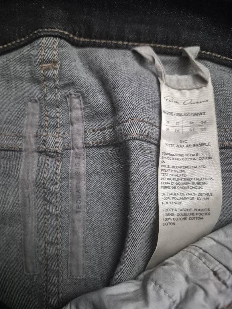 Rick Owens Rick Owens TECUATL S/S 20 White Wax Tyrone Collage Denim Size US 31 - 3 Thumbnail