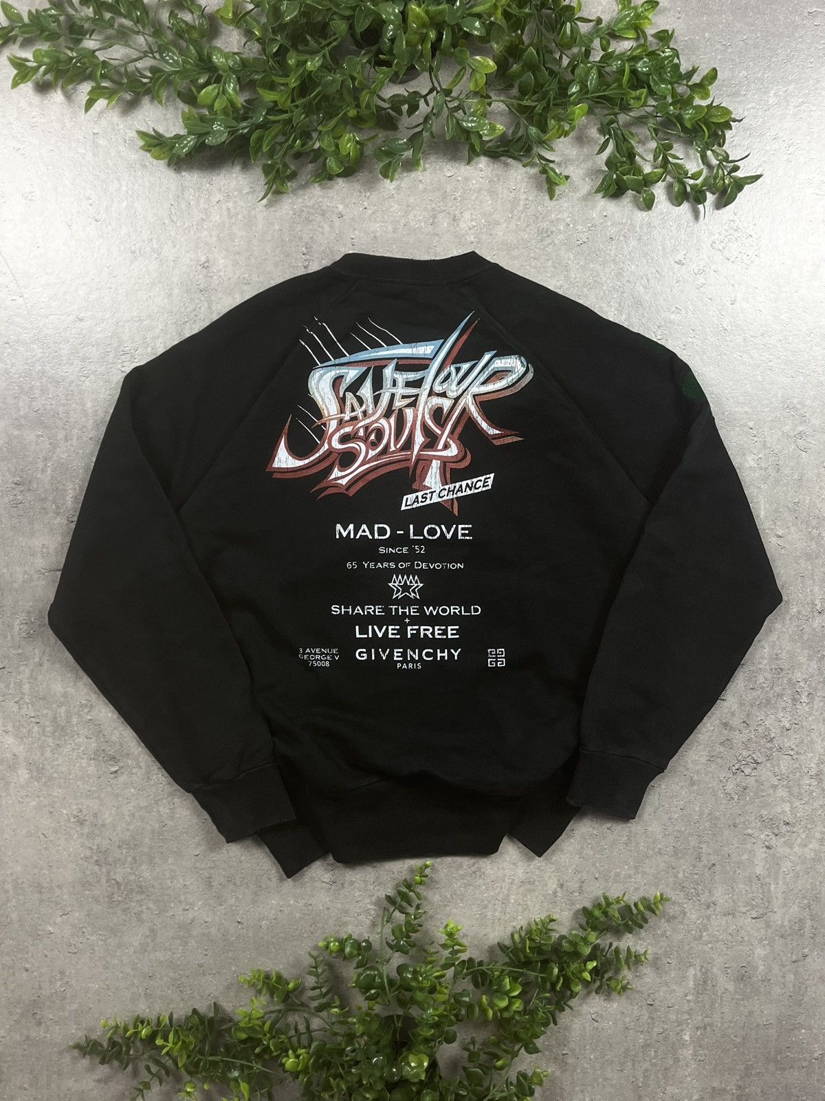 Givenchy Givenchy Save Your Souls Black Graphic Sweatshirt Mens M Size US M / EU 48-50 / 2 - 5 Thumbnail