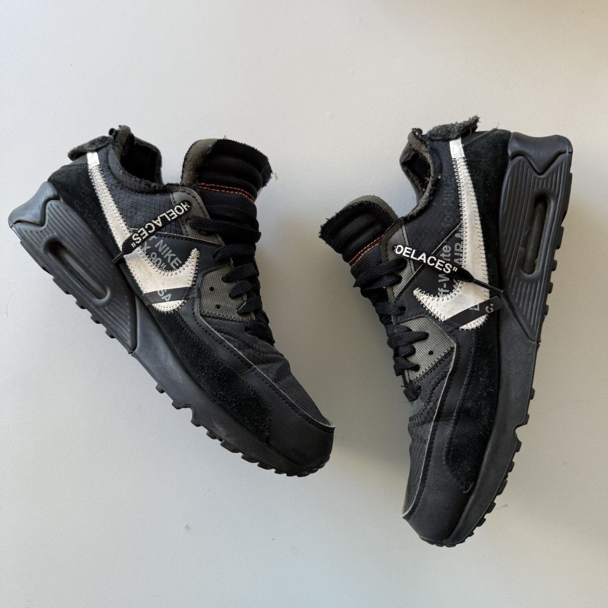 Nike × Off-White 2019 Off White x Nike Air Max 90 Black Size US 10 / EU 43 - 4 Thumbnail